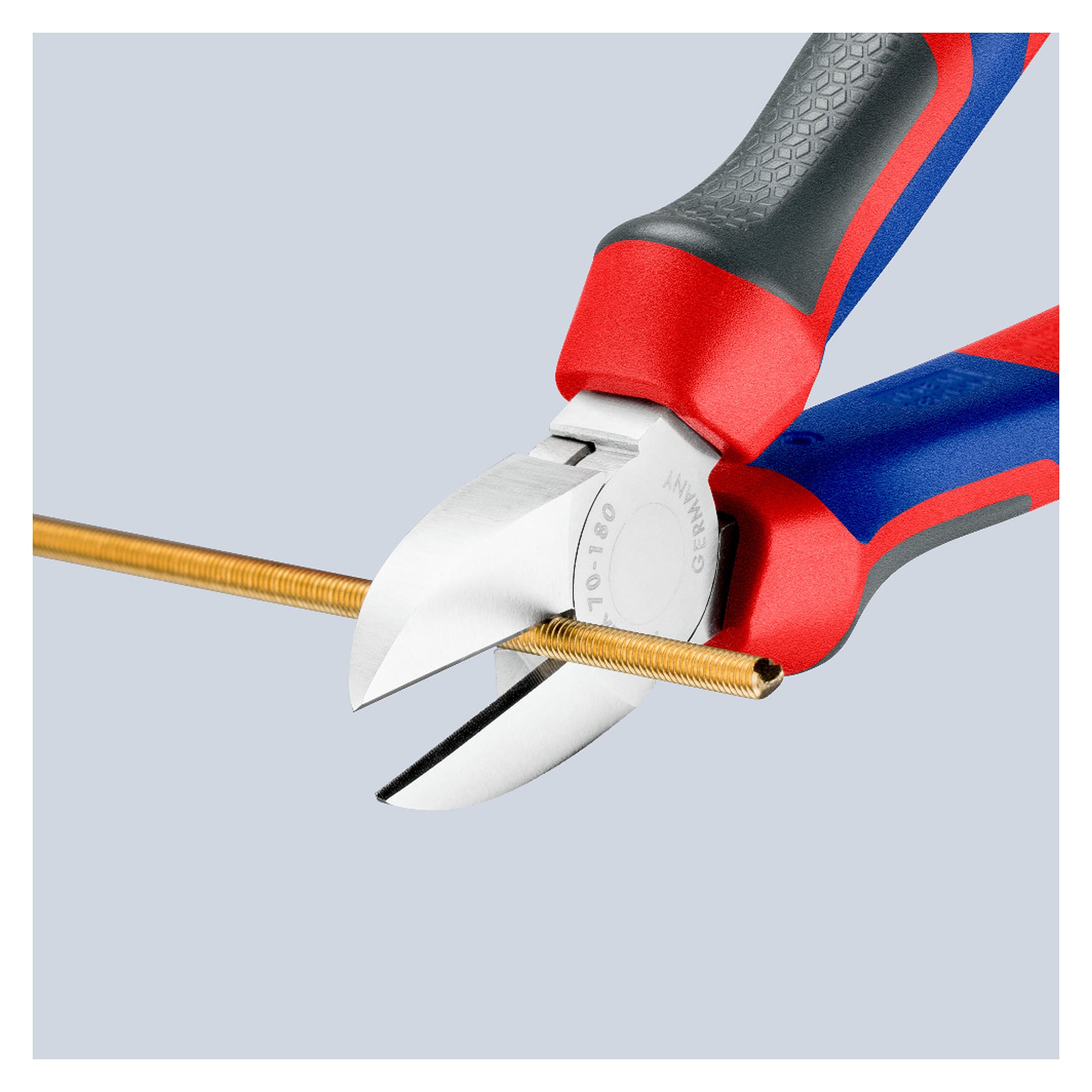 Seitenschneider mit schlankem Kopf für harten Draht bis Ø 2,5 mm, Comfort-Griffe, 180 mm