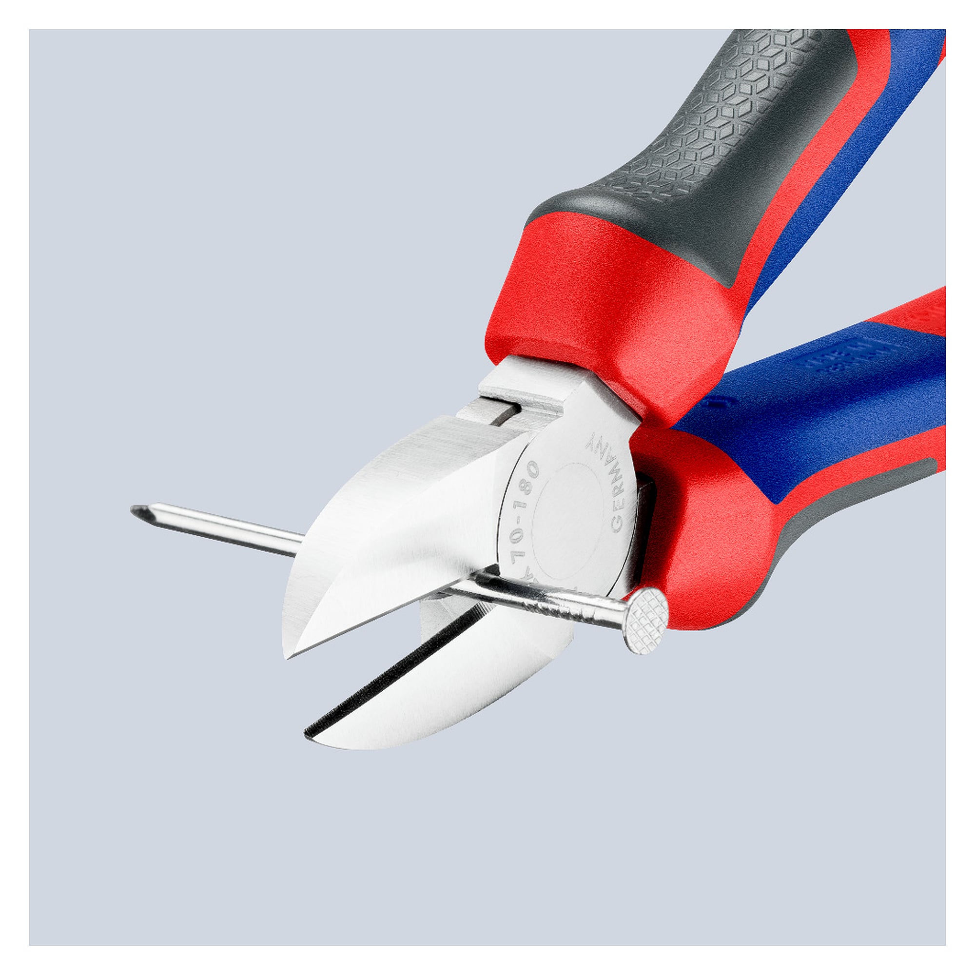 Seitenschneider mit schlankem Kopf für harten Draht bis Ø 2,5 mm, Comfort-Griffe, 180 mm