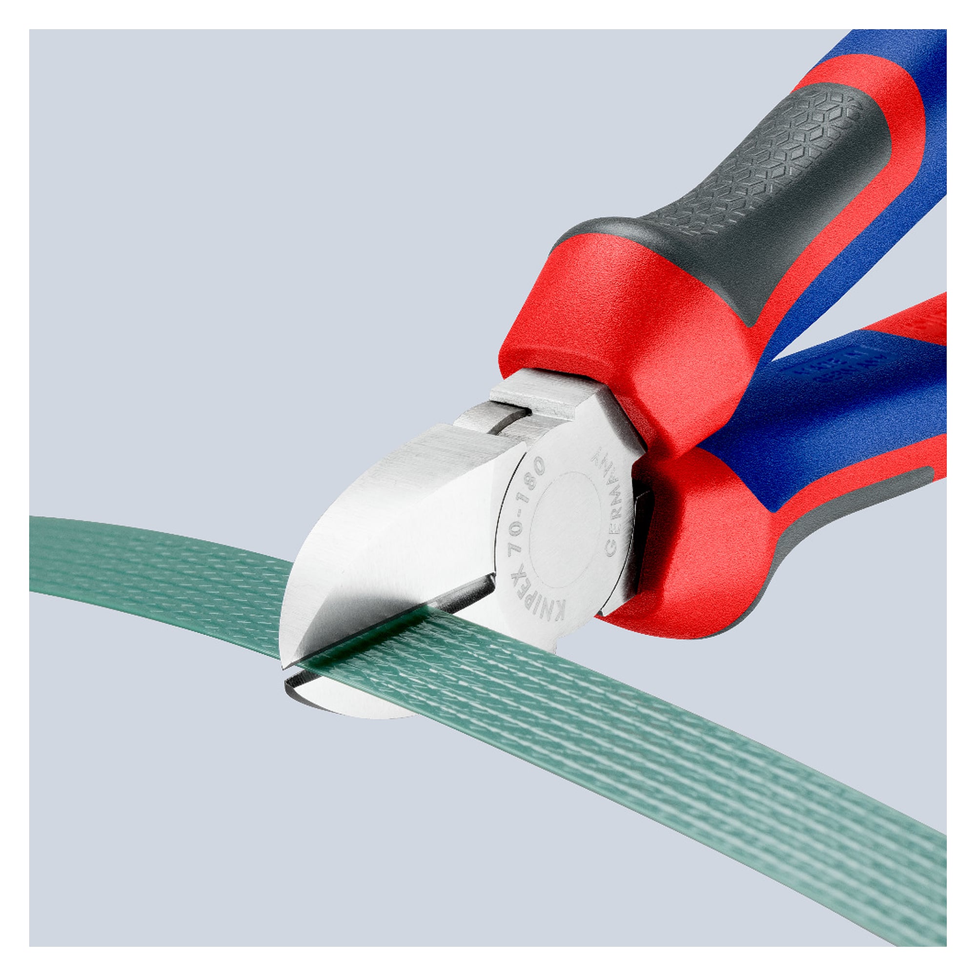 Seitenschneider mit schlankem Kopf für harten Draht bis Ø 2,5 mm, Comfort-Griffe, 180 mm