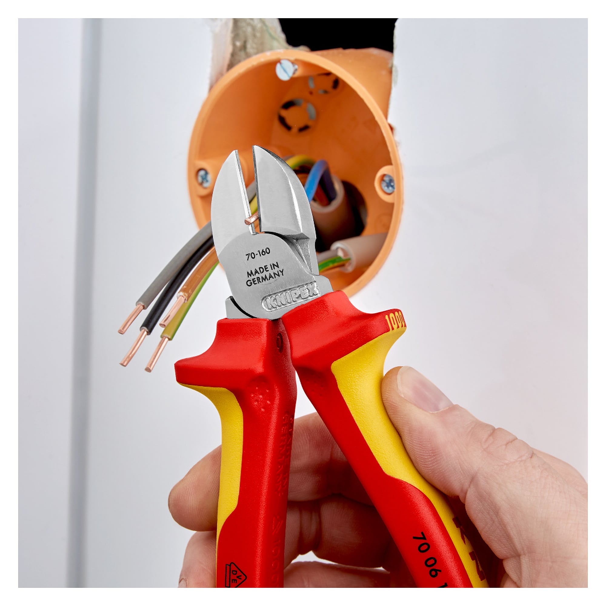 Seitenschneider mit schlankem Kopf, VDE-isoliert 1000 V, 160 mm