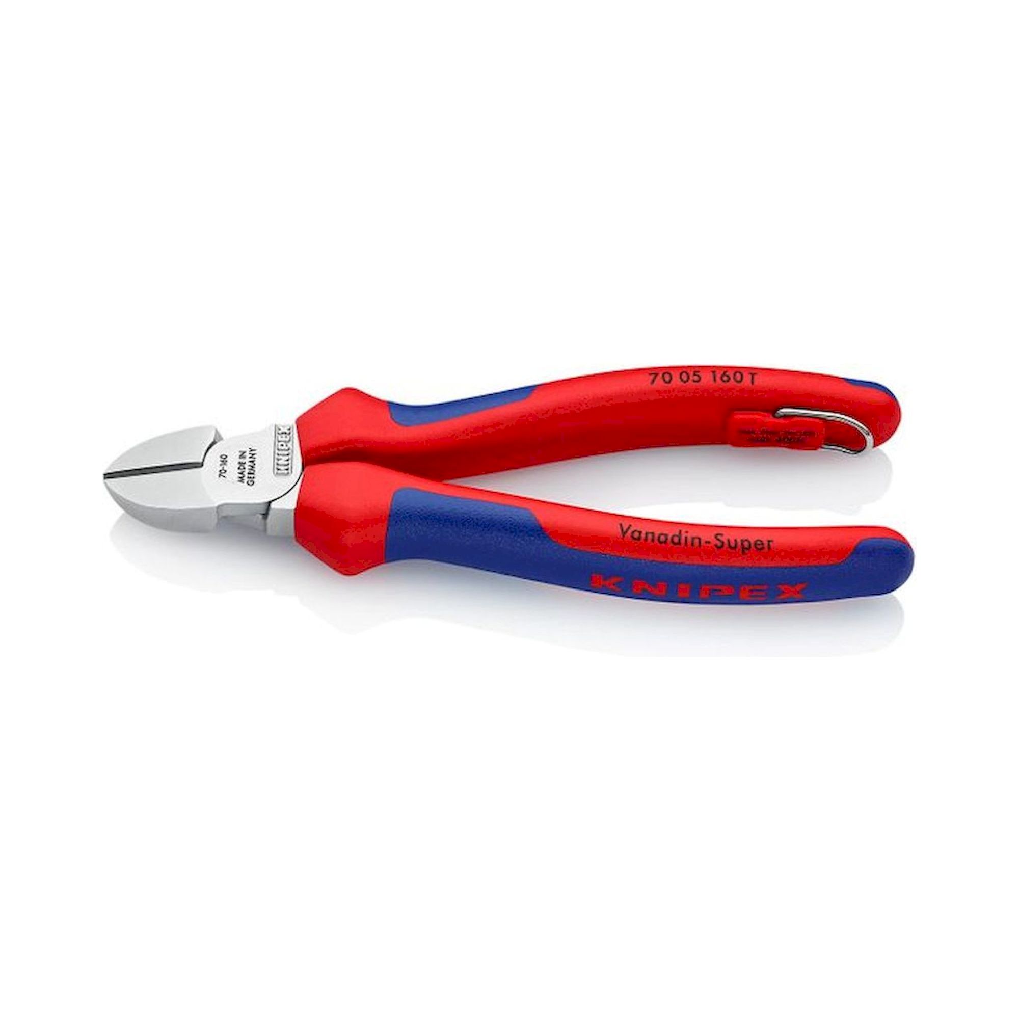 Knipex 70 05 160 T. Diagonal cutter, chrome-plated, fastening eyelet, 160 mm