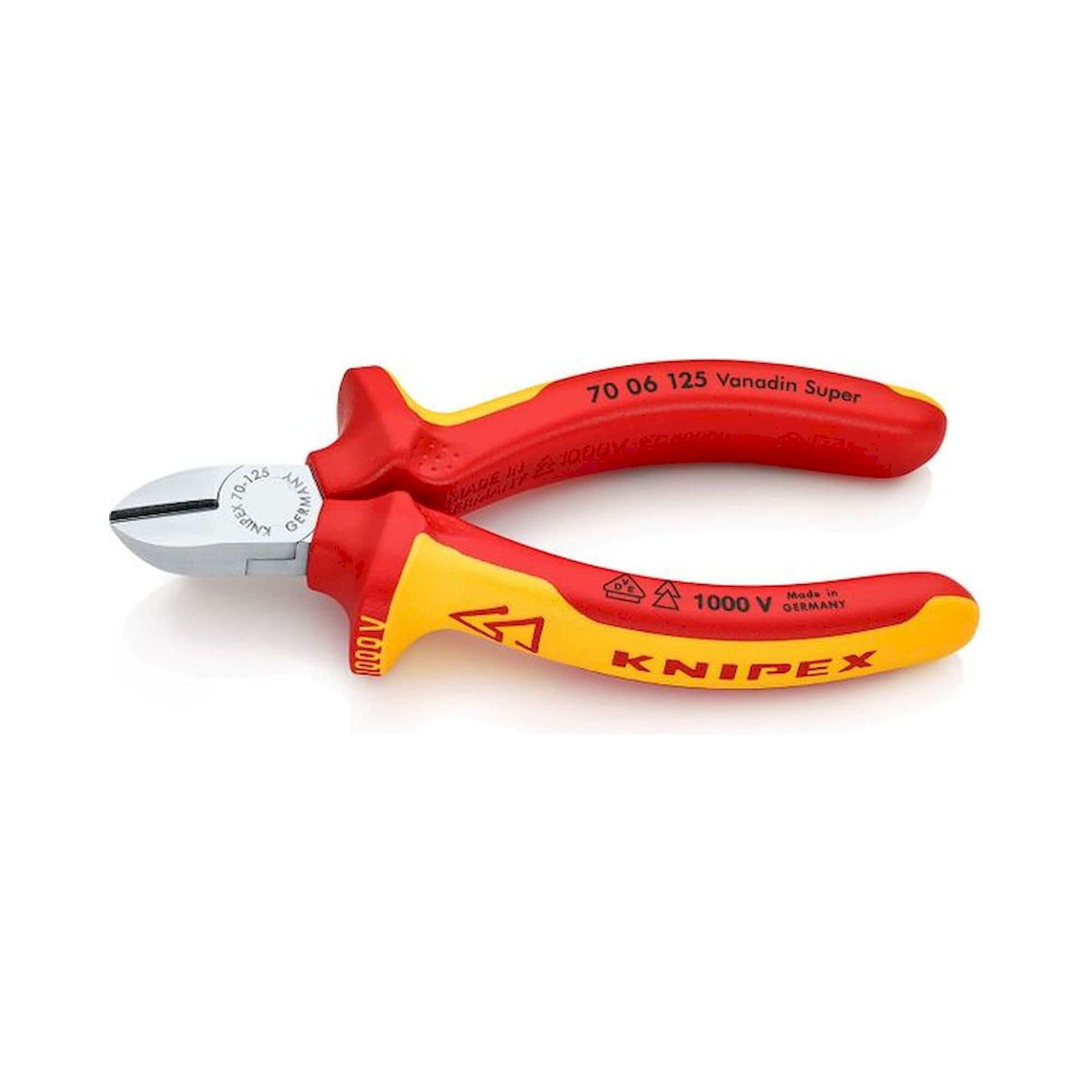 Knipex 70 06 125. Diagonal cutter, chrome-plated, insulated 125 mm