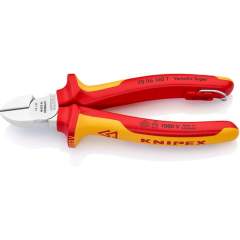 Knipex 70 06 160 T. Side cutters, chrome-plated, insulated, fixing eye, 160 mm