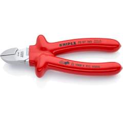 Knipex 70 07 160. Side cutter, chrome-plated, dip-insulated, 160 mm