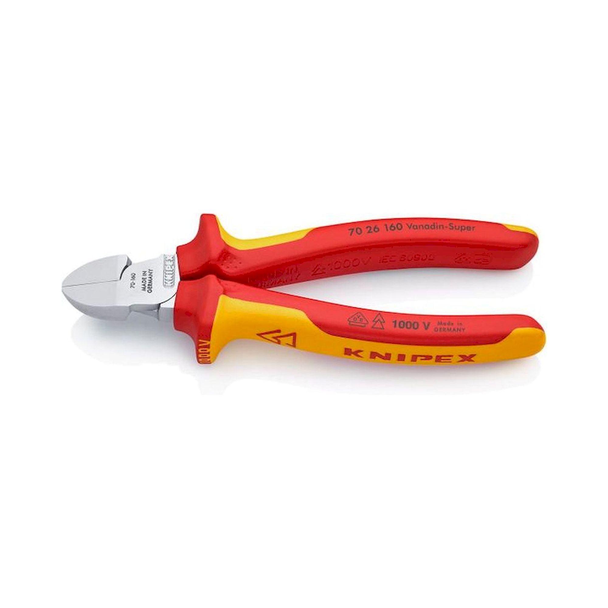 Knipex 70 26 160. Seitenschneider, verchromt, isoliert 160 mm