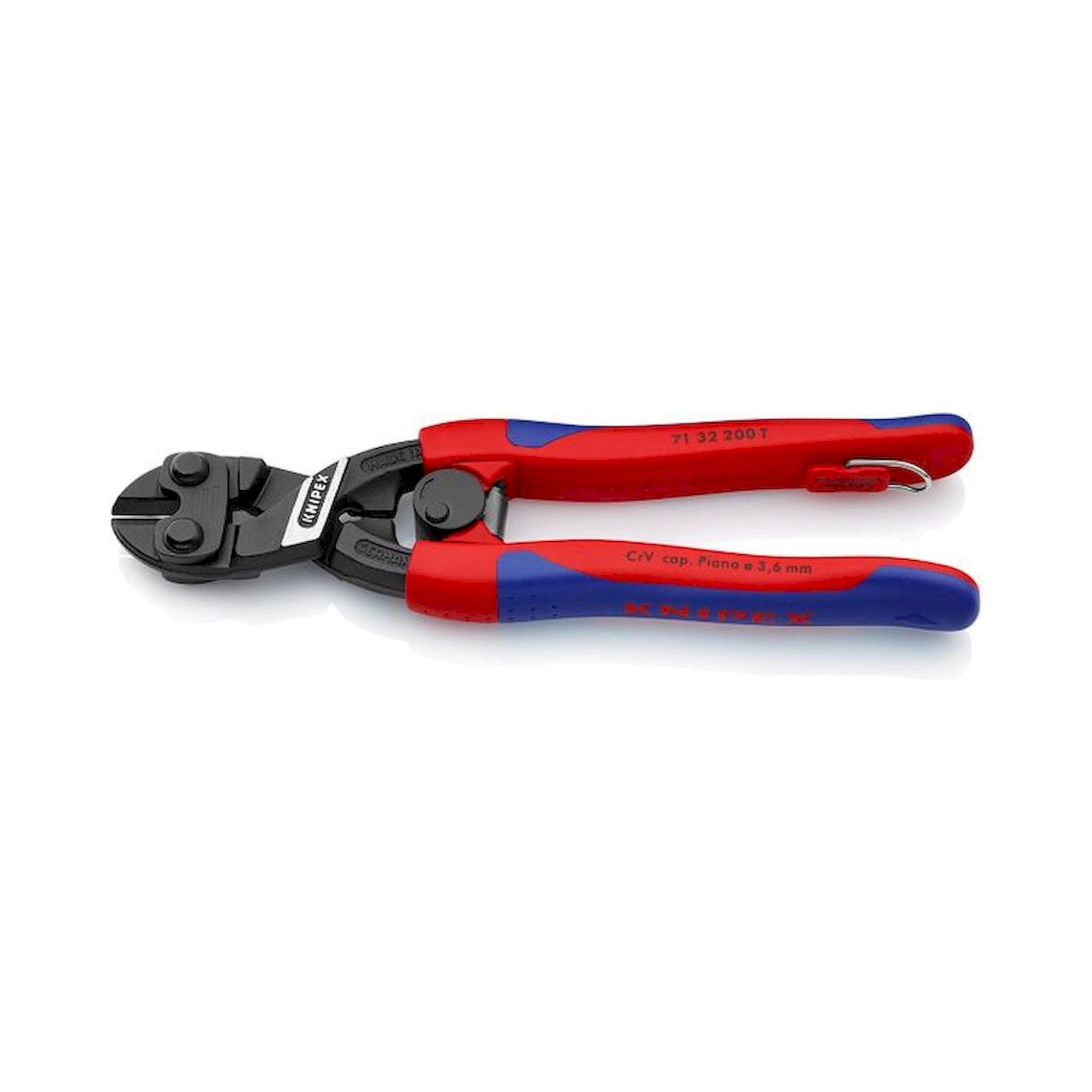 Knipex 71 32 200 T. CoBolt Kompakt-Bolzenschneider, schwarz atramentiert, Befestigungsöse, 200 mm