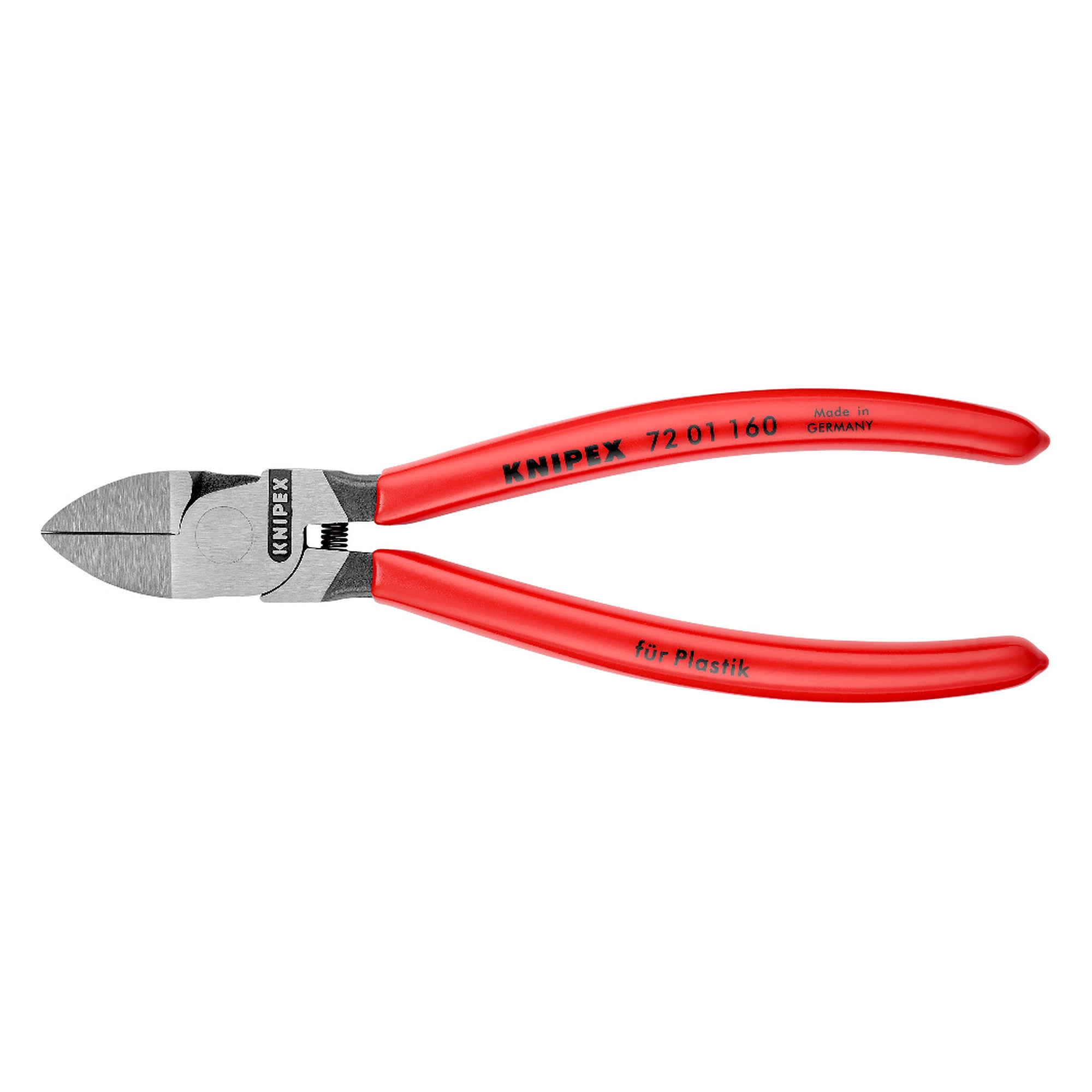 Pince coupante de côté pour plastique à tranchants rectifiés, 25 pour cent de puissance de coupe en plus, 160 mm