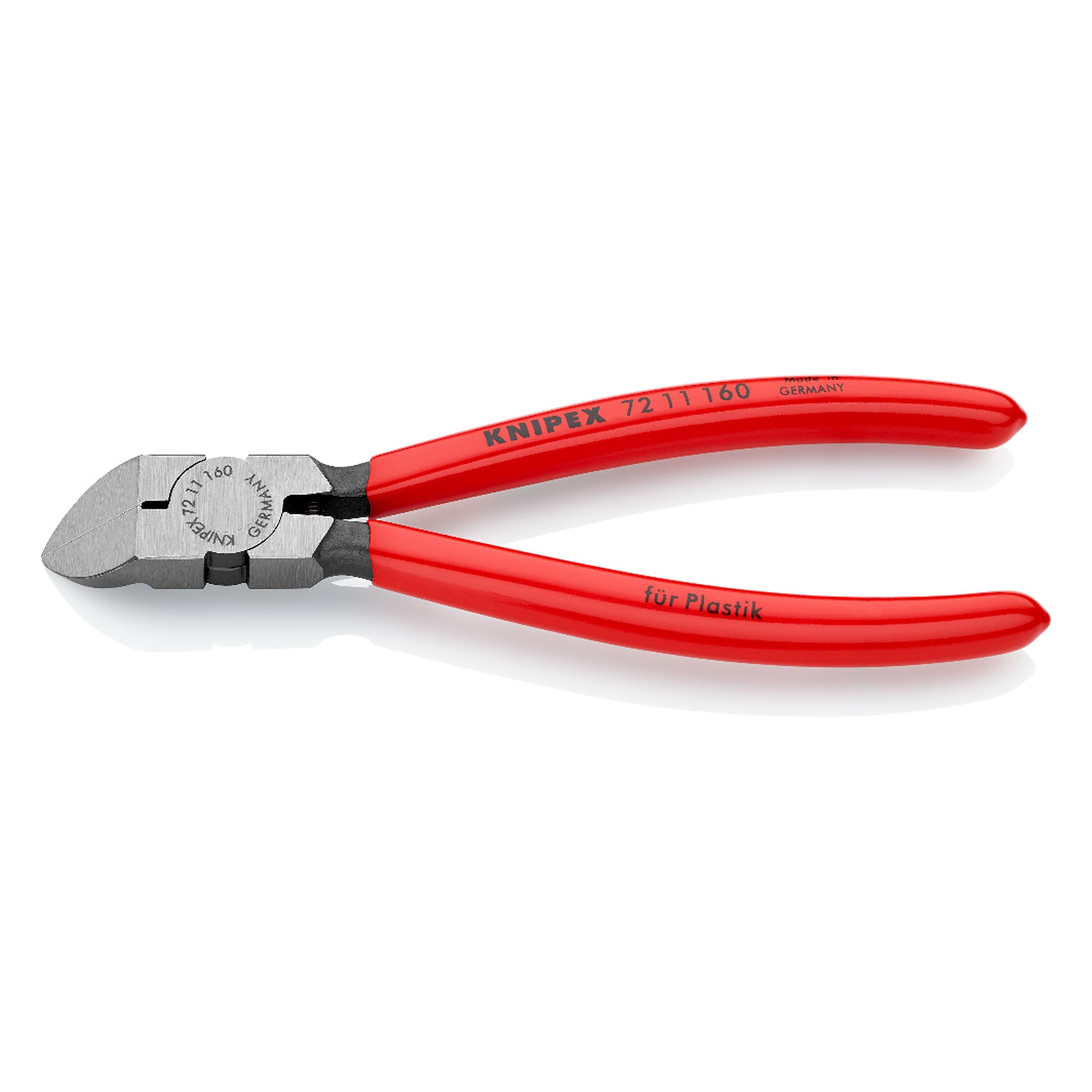 Diagonal cutter for plastics with flush ground cutting faces, 160 mm