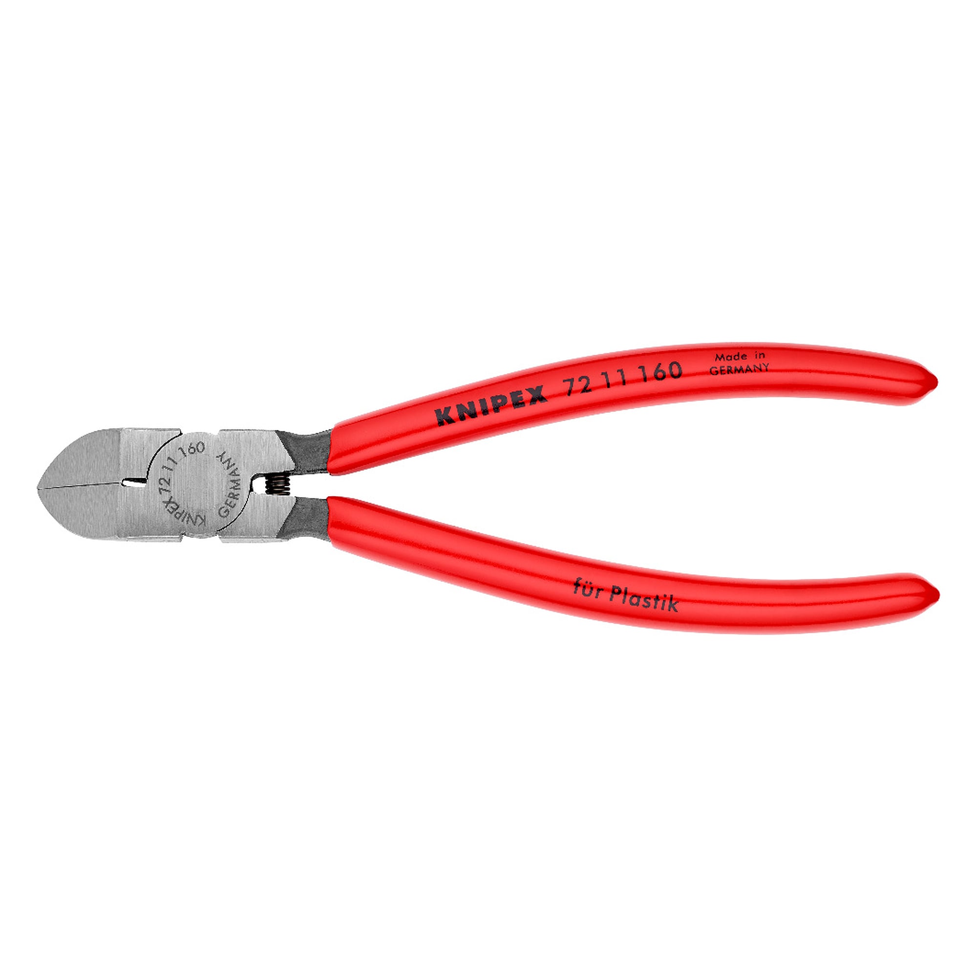 Diagonal cutter for plastics with flush ground cutting faces, 160 mm