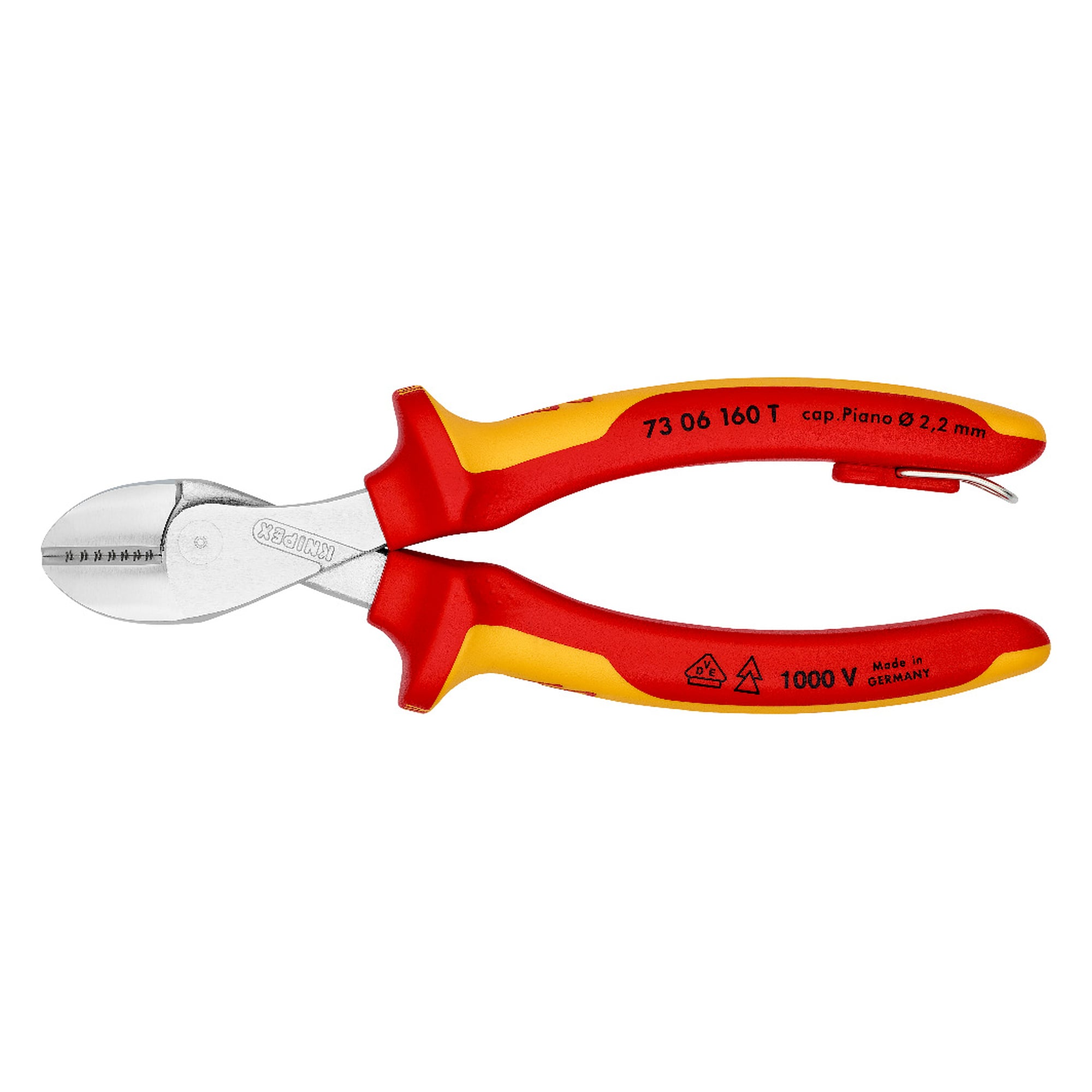 Pince coupante de côté compacte X-Cut® isolée selon IEC 60900 avec œillet de fixation, 160 mm
