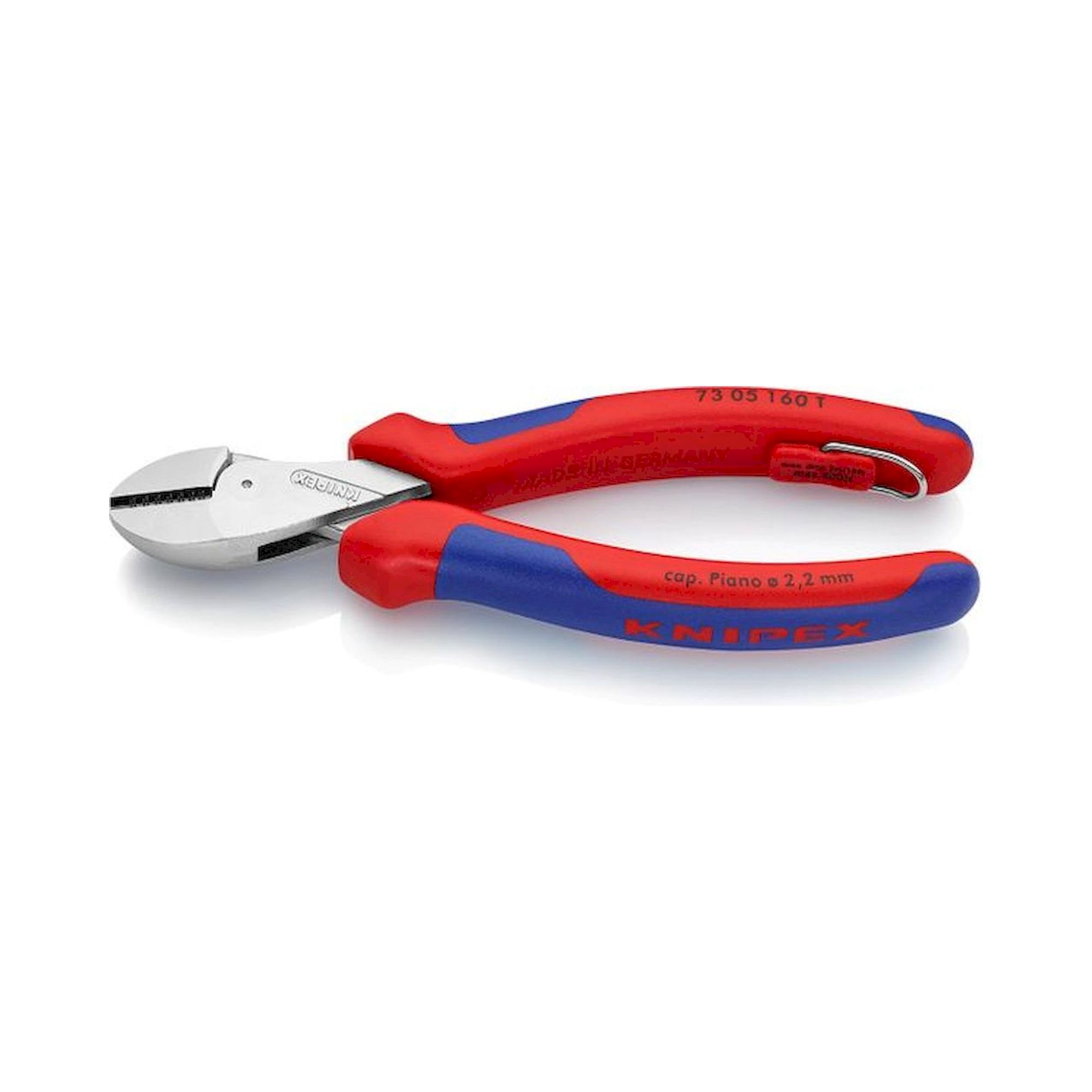 Knipex 73 05 160 T. X-Cut compact side cutter, chrome-plated, fastening eyelet, 160 mm