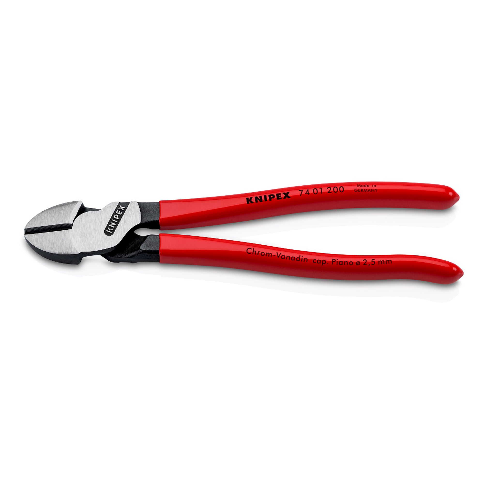 Kraft-Seitenschneider mit Kraftgelenk, harter Draht bis Ø 3,0 mm, 64 HRC, 200 mm