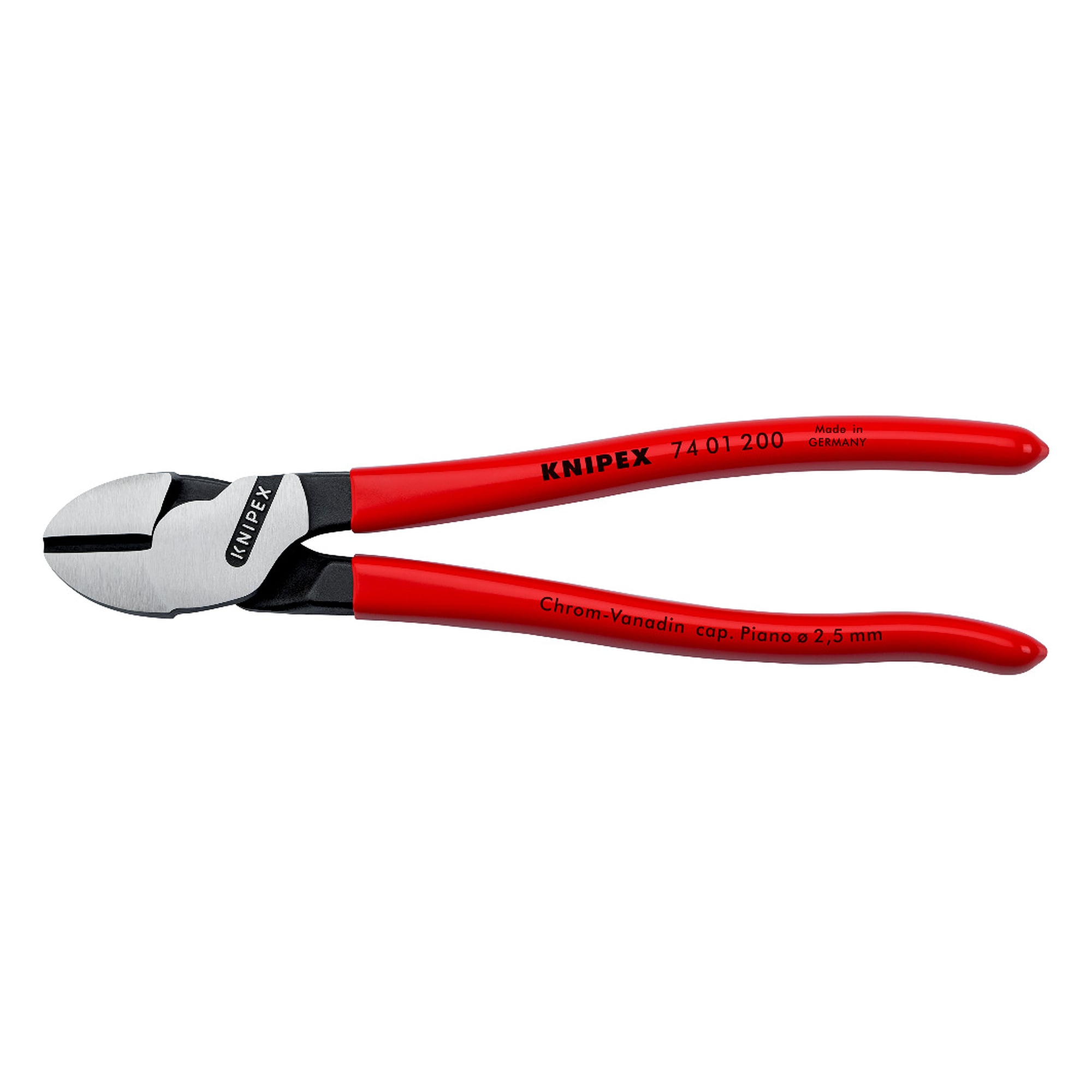 Kraft-Seitenschneider mit Kraftgelenk, harter Draht bis Ø 3,0 mm, 64 HRC, 200 mm