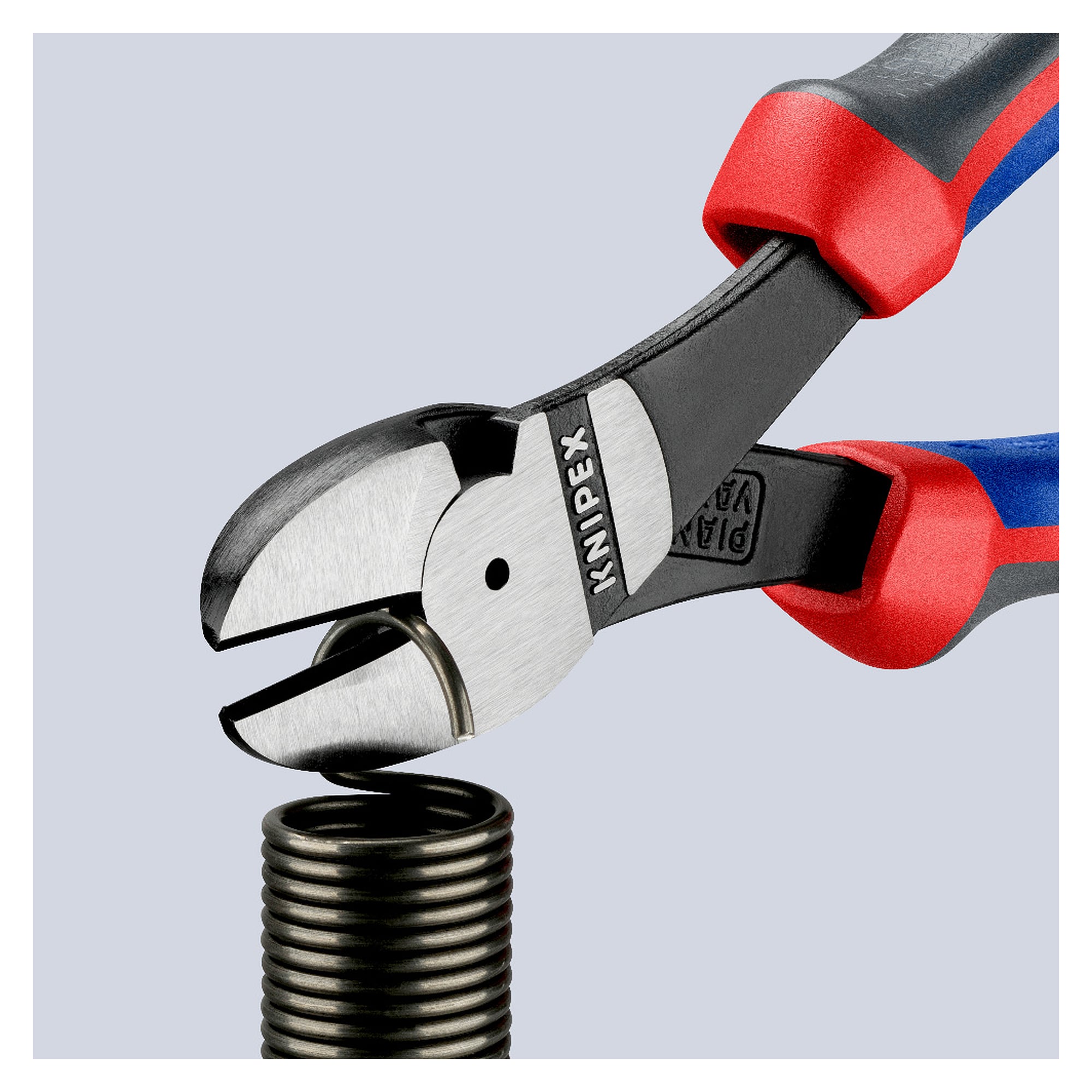 High leverage diagonal cutter with comfort handles, hard wire 2.7 mm dia., KNIPEXtend, 180 mm
