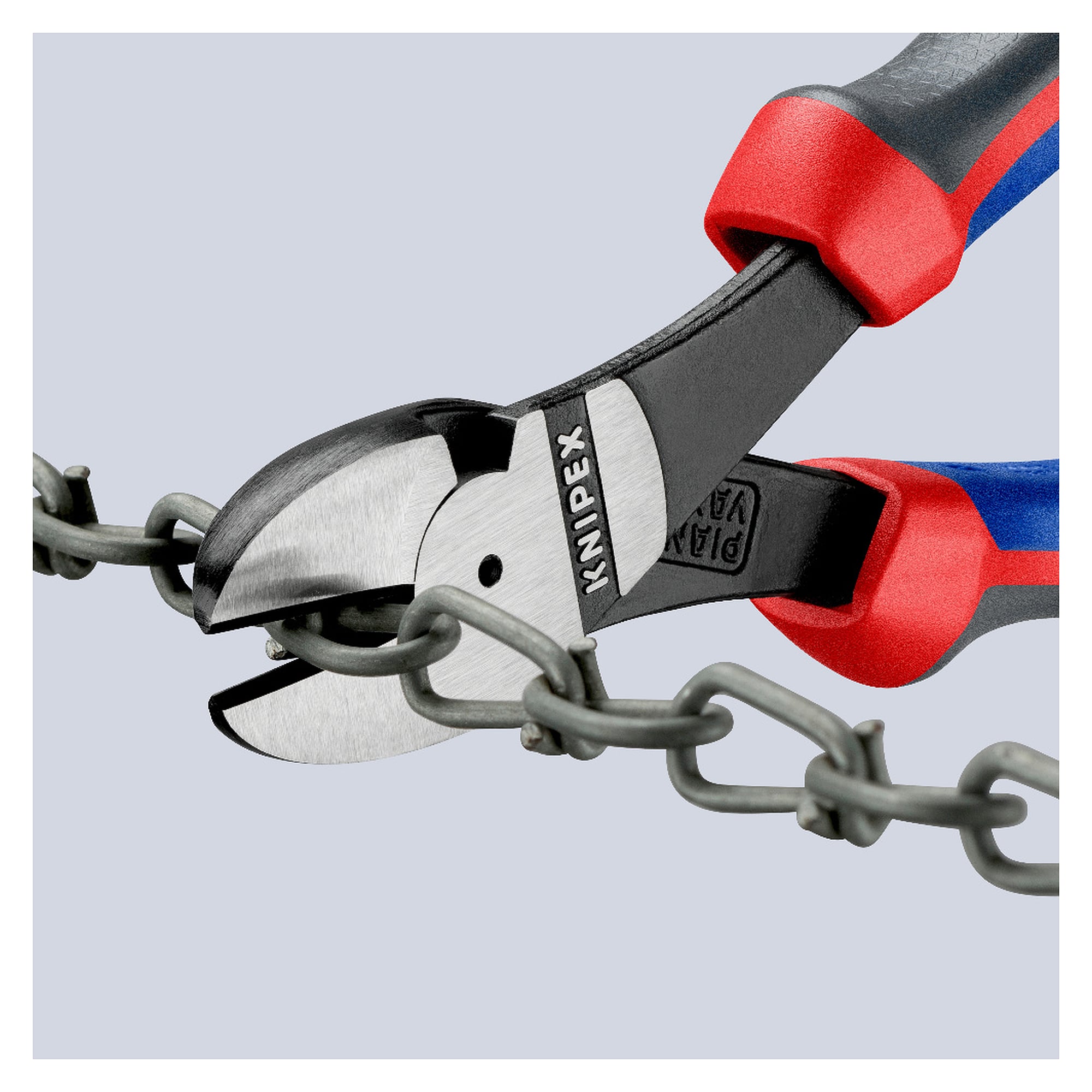 High leverage diagonal cutter with comfort handles, hard wire 2.7 mm dia., KNIPEXtend, 180 mm