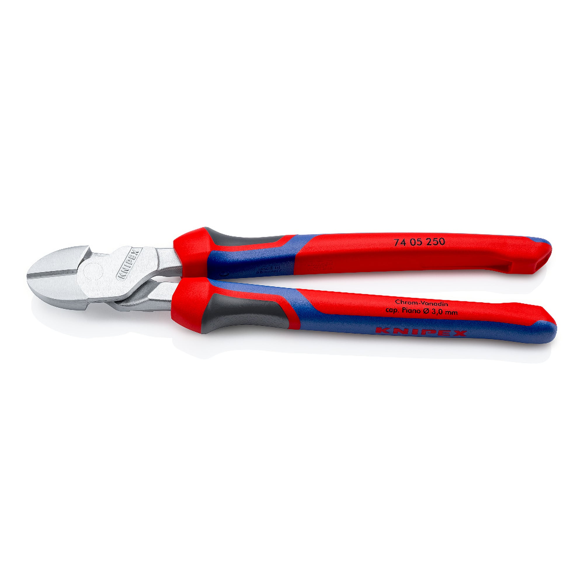 High leverage diagonal cutter chrome-plated, hard wire 3.5 mm dia., comfort handles, 250 mm