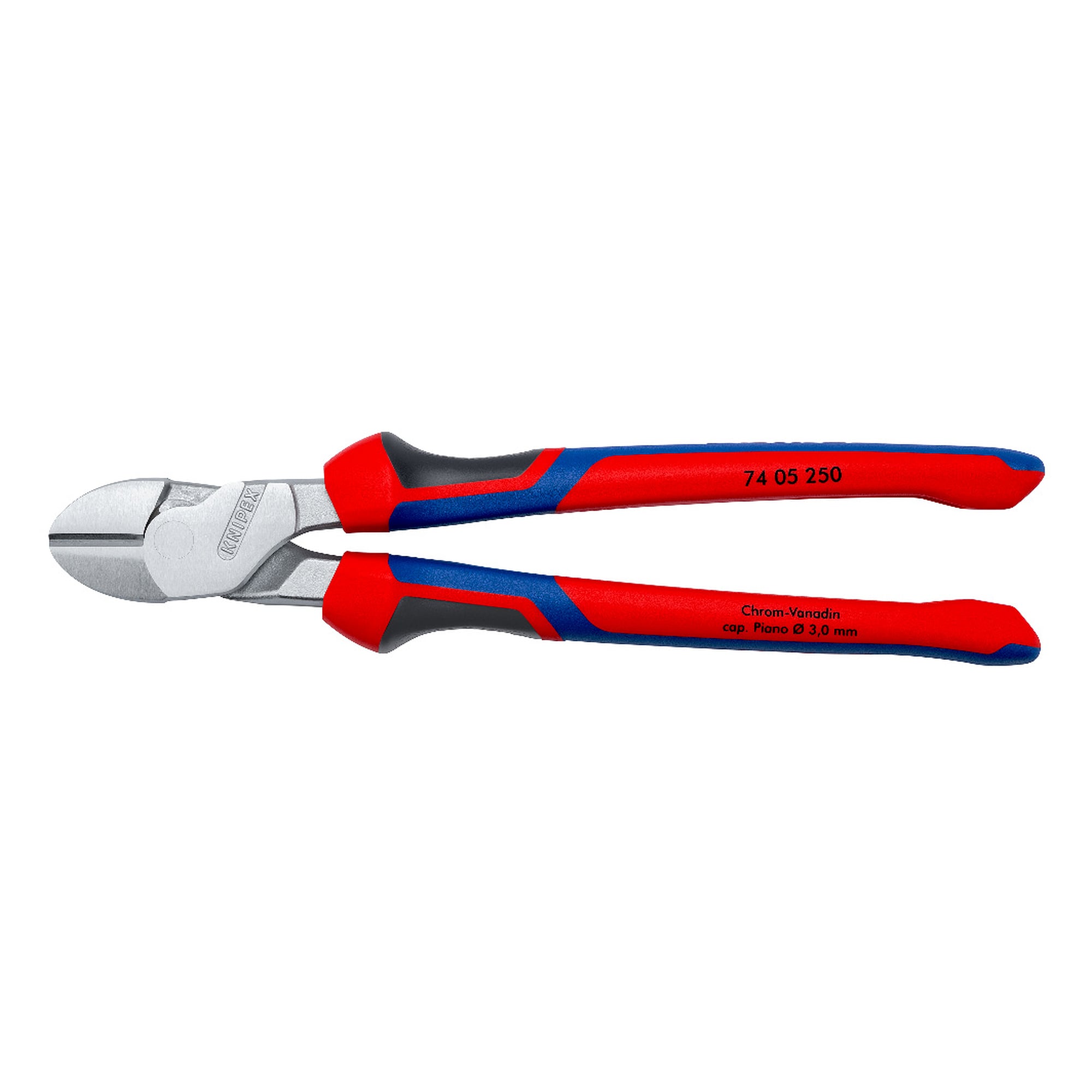High leverage diagonal cutter chrome-plated, hard wire 3.5 mm dia., comfort handles, 250 mm