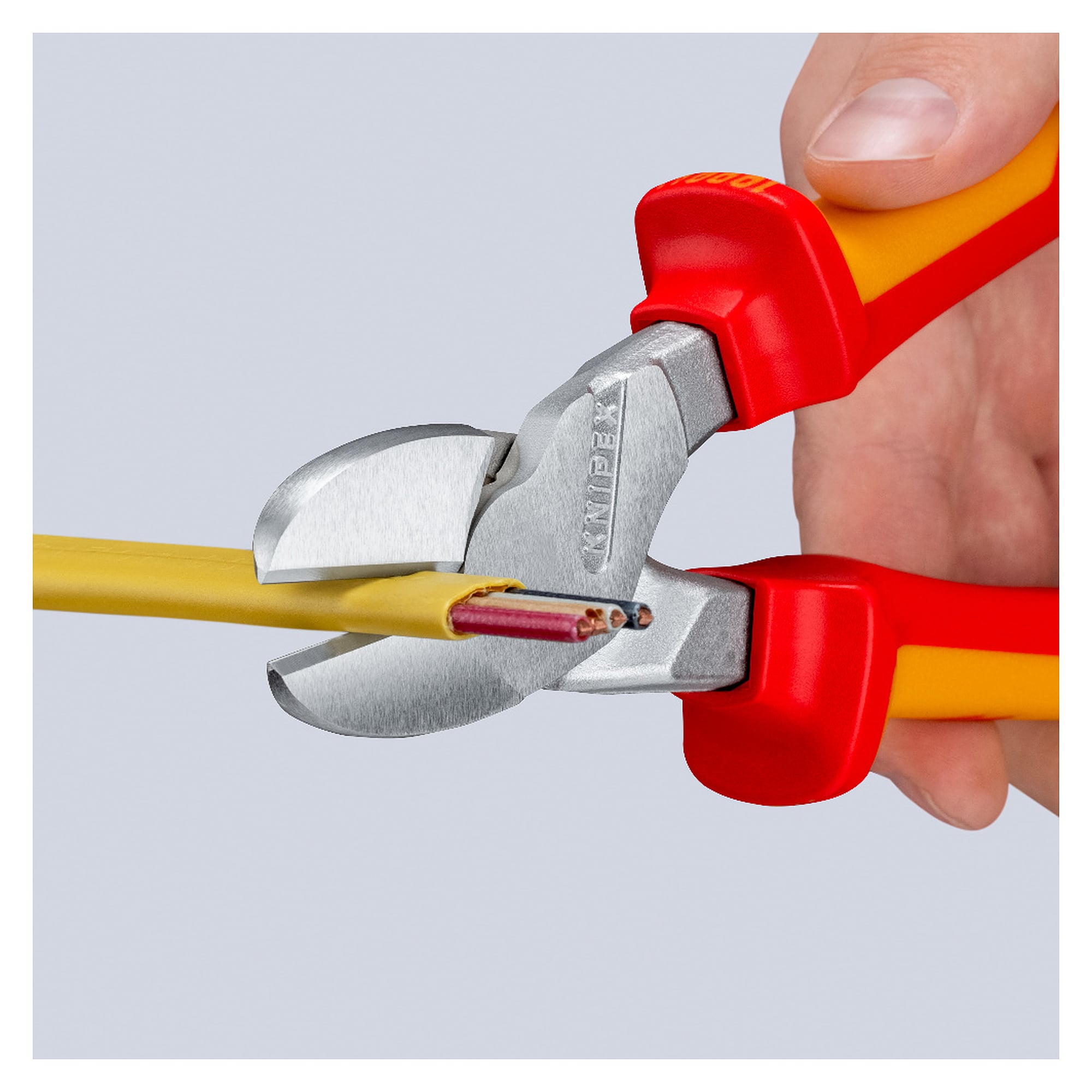 Pince coupante de côté isolée VDE avec œillet de fixation, fil dur Ø 3,5 mm, 250 mm
