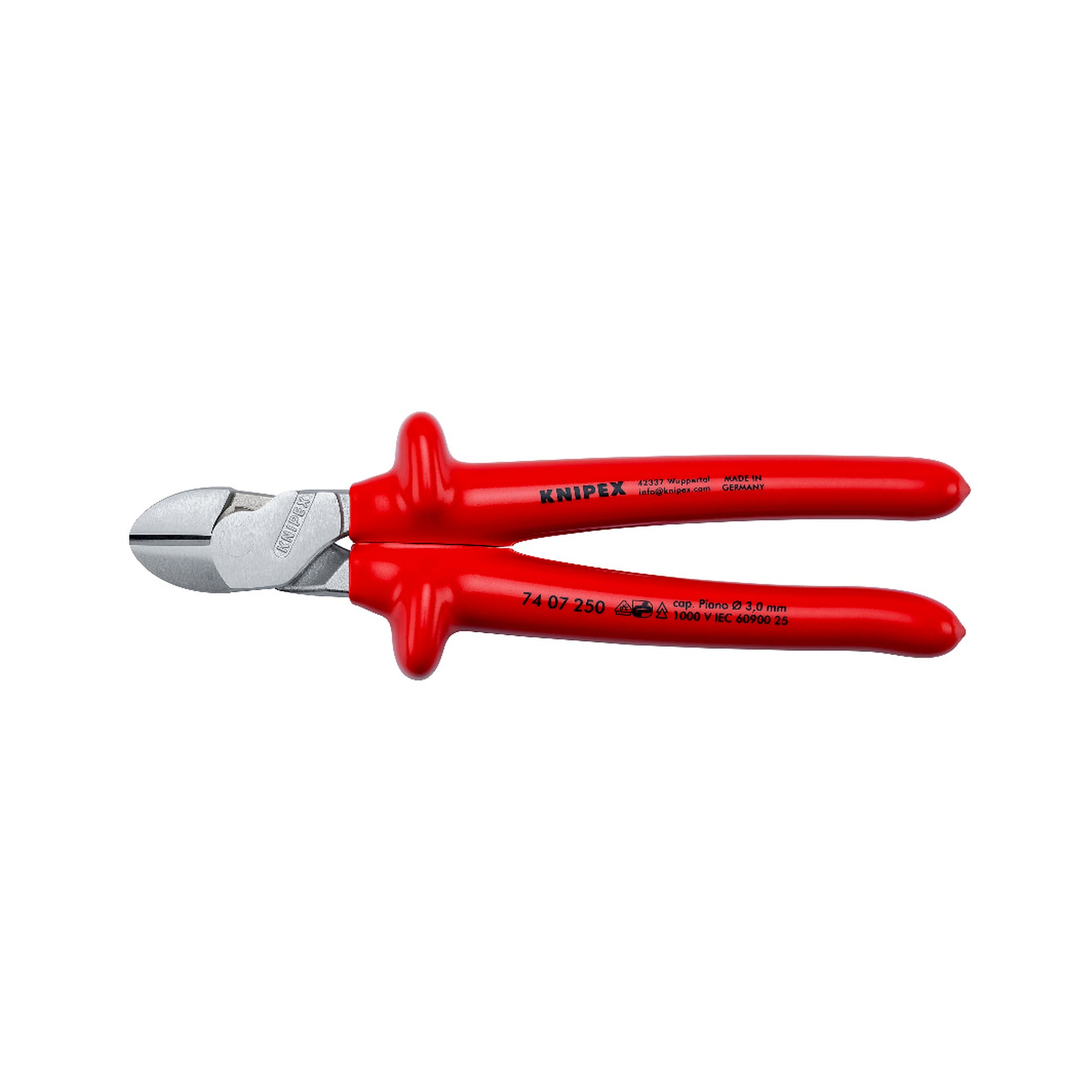 High leverage diagonal cutter VDE 1000 V, dip-insulated, hard wire up to 3.5 mm, 250 mm
