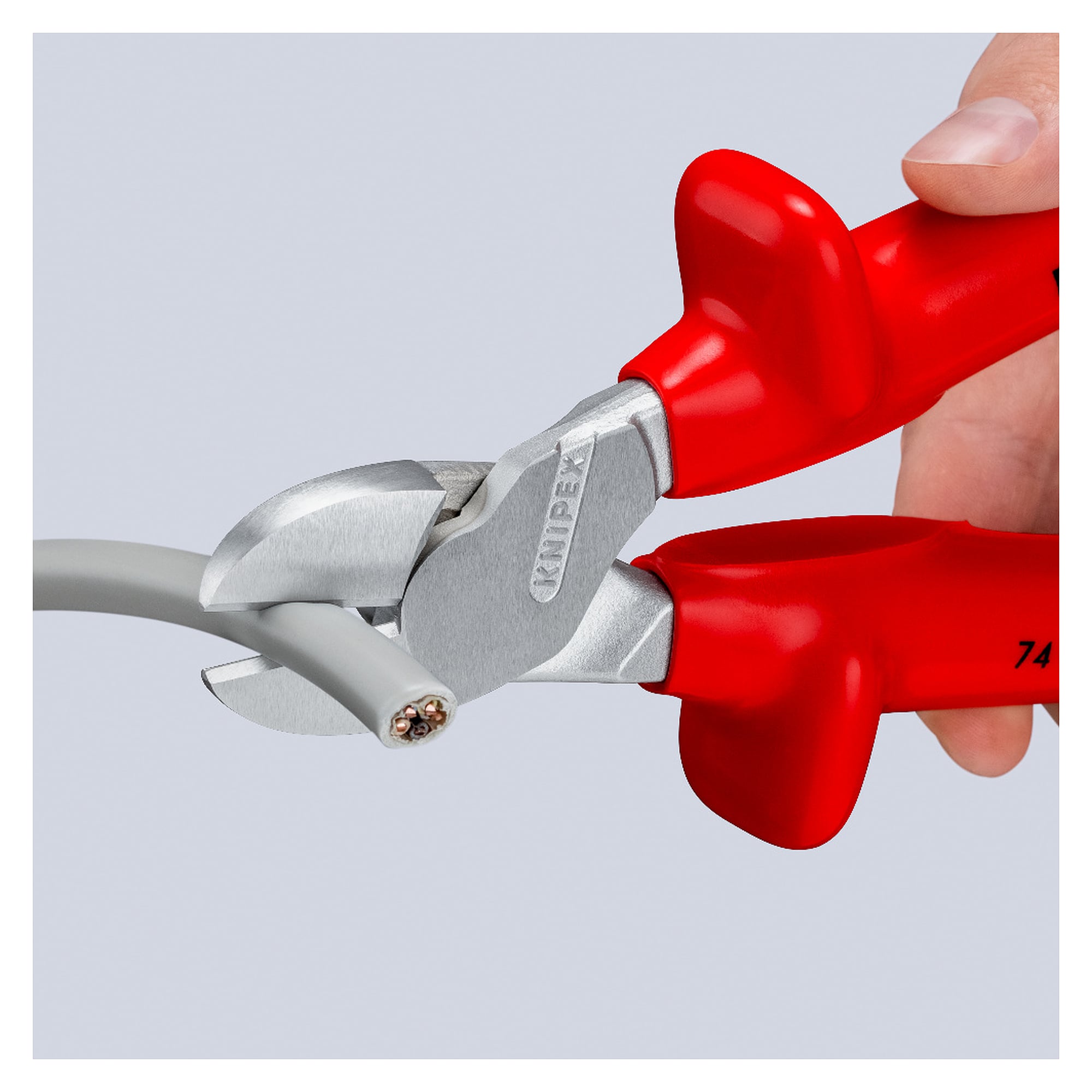 High leverage diagonal cutter VDE 1000 V, dip-insulated, hard wire up to 3.5 mm, 250 mm