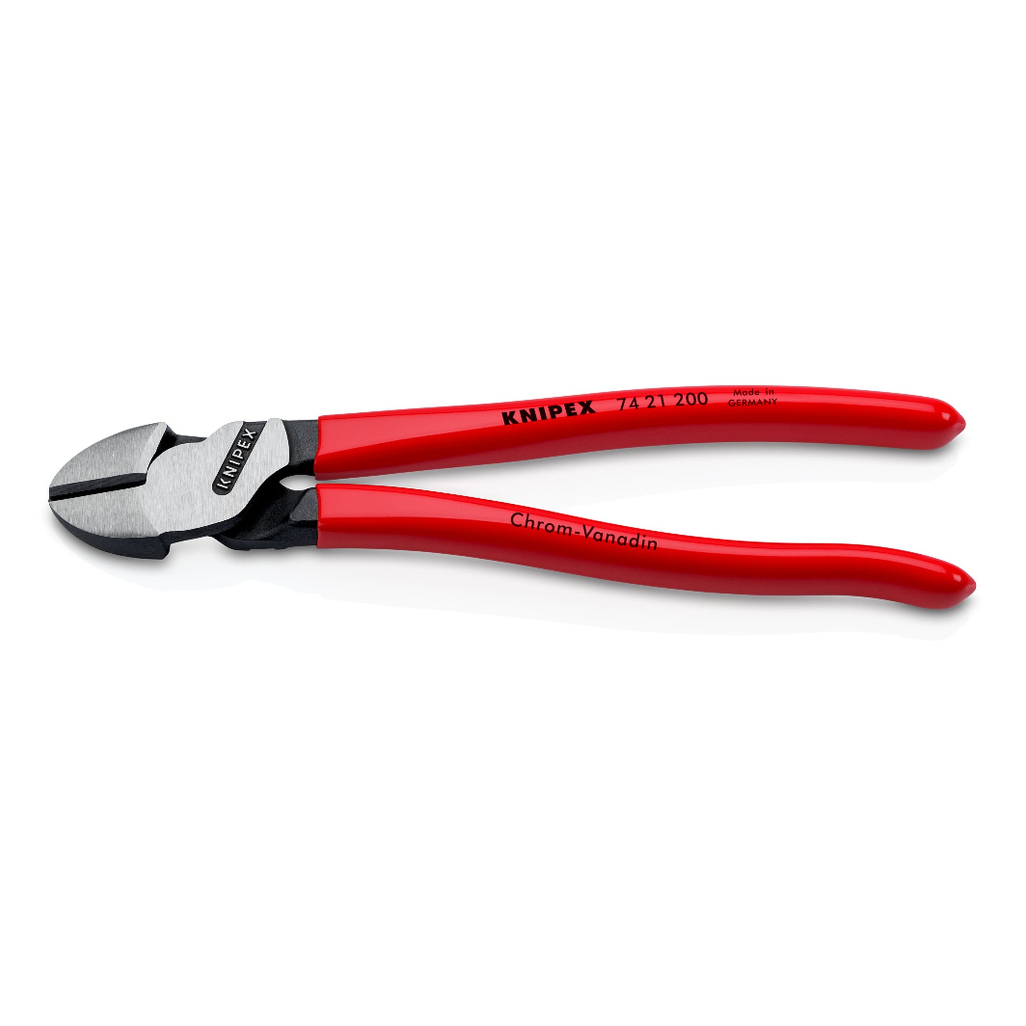 High leverage diagonal cutter, plastic coated handles, approx. 20% less effort, 200 mm