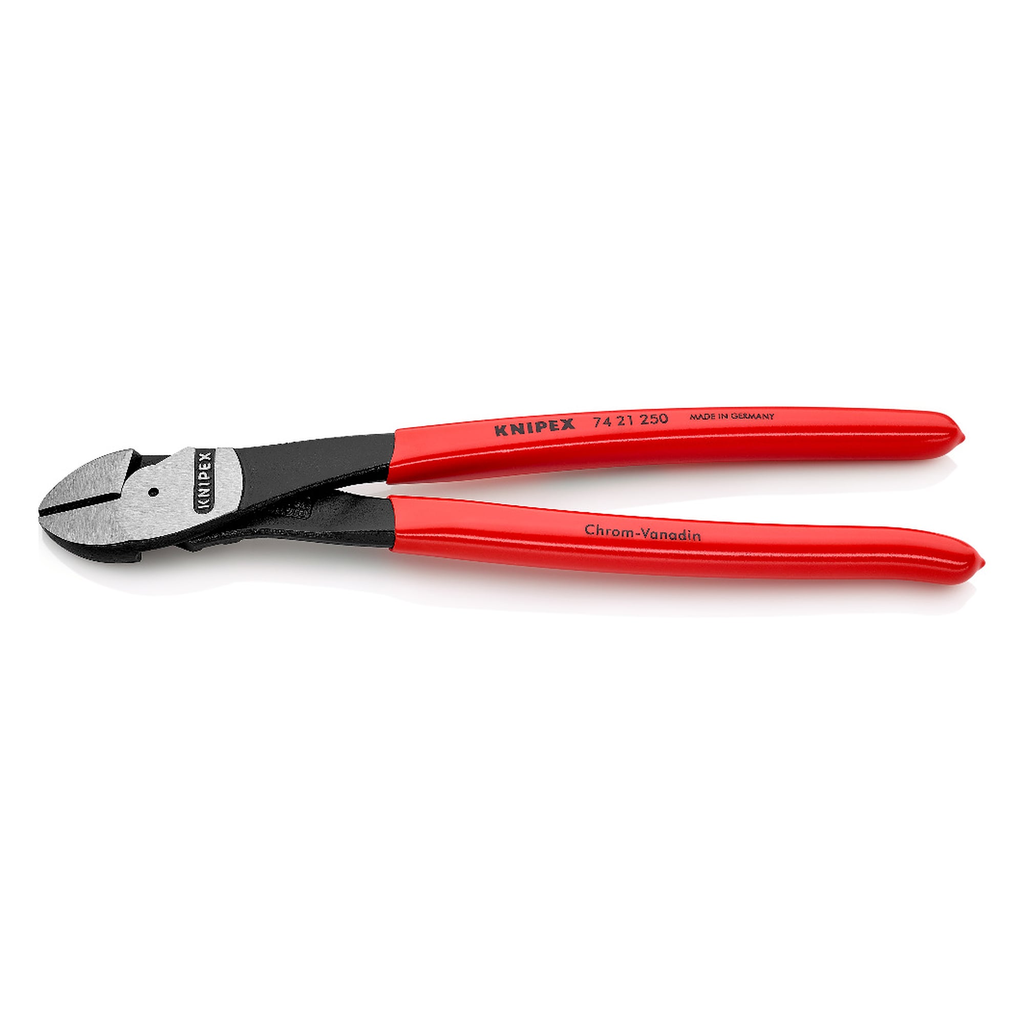 High leverage diagonal cutter, plastic coated handles, hard wire up to 3.5 mm, 250 mm