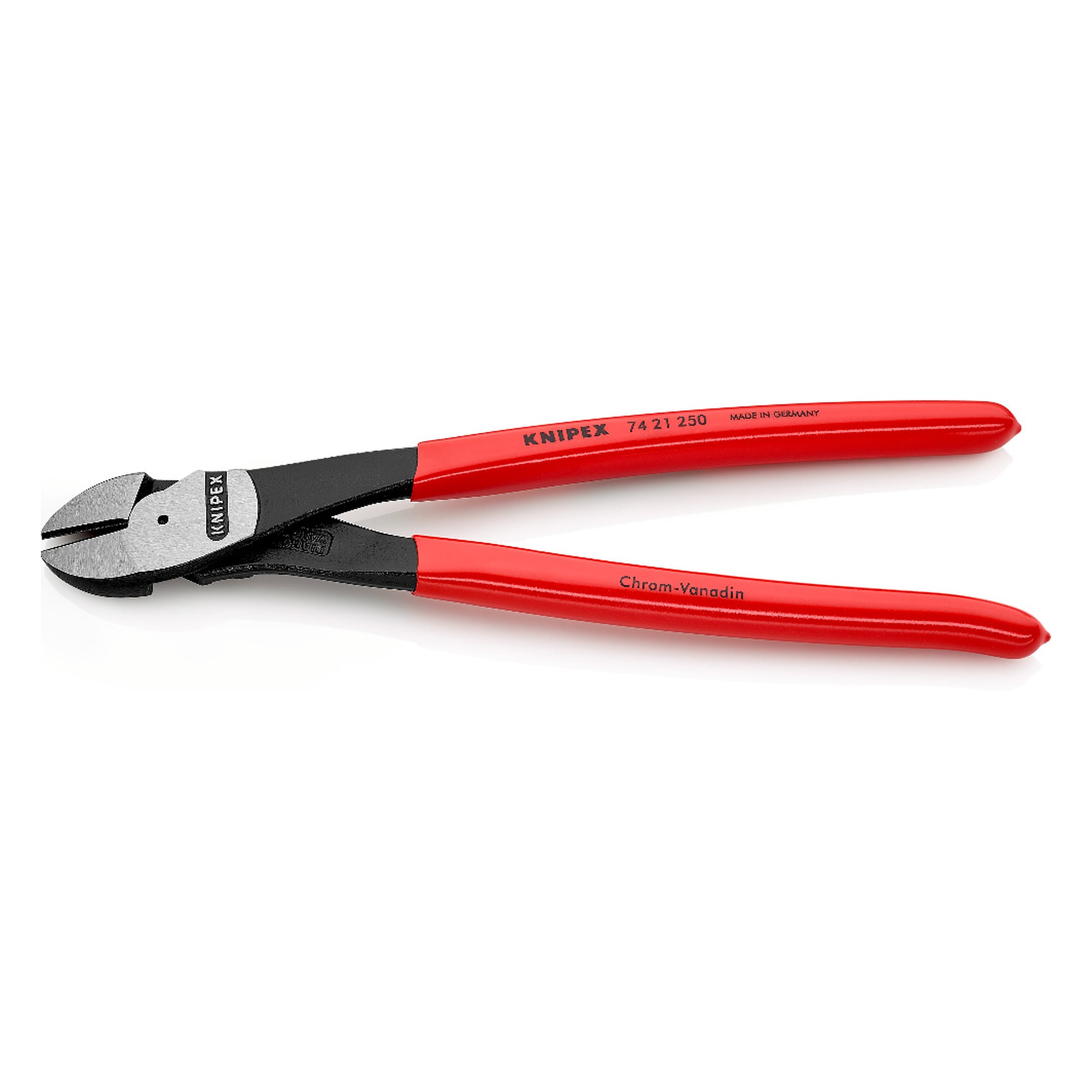 High leverage diagonal cutter, plastic coated handles, hard wire up to 3.5 mm, 250 mm