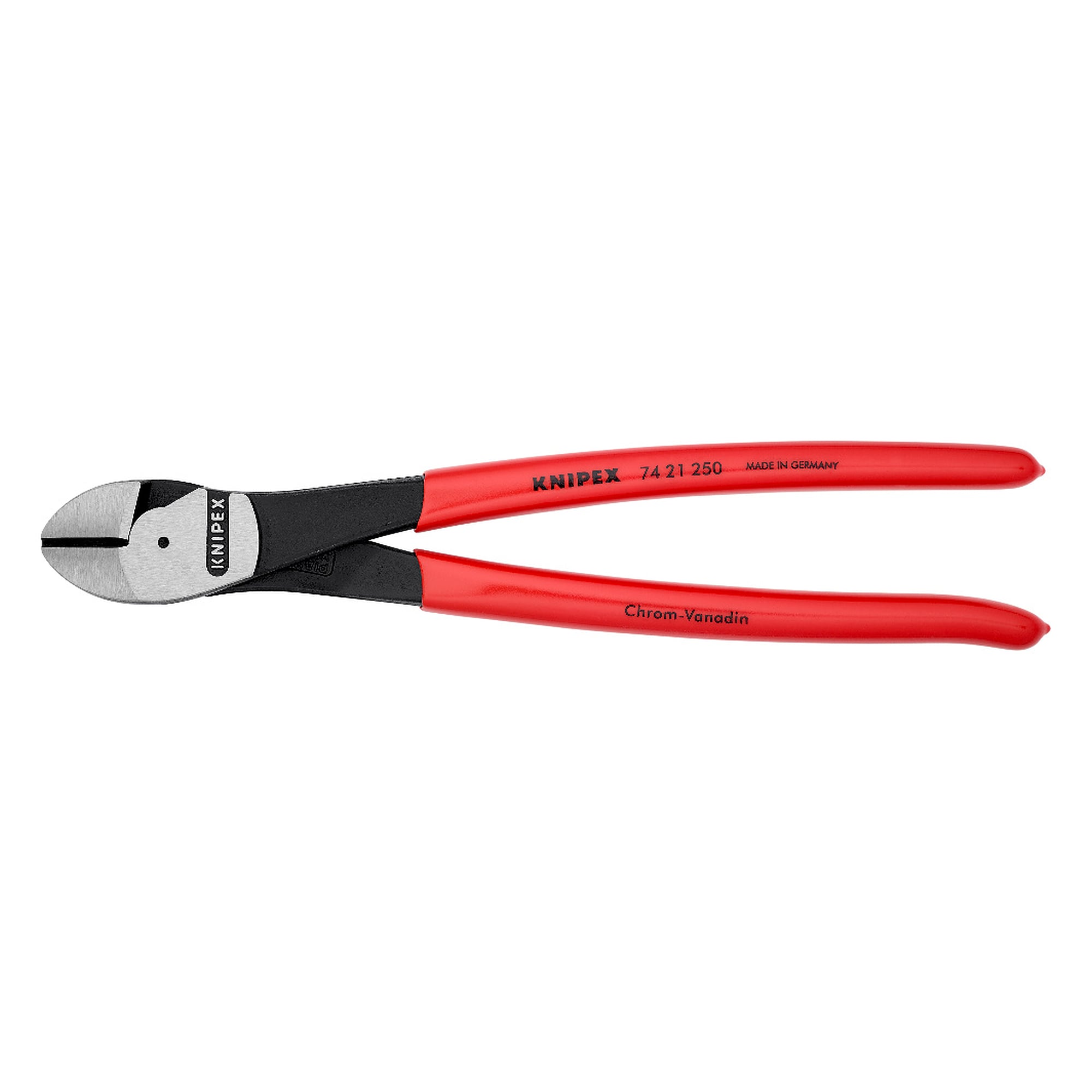 High leverage diagonal cutter, plastic coated handles, hard wire up to 3.5 mm, 250 mm