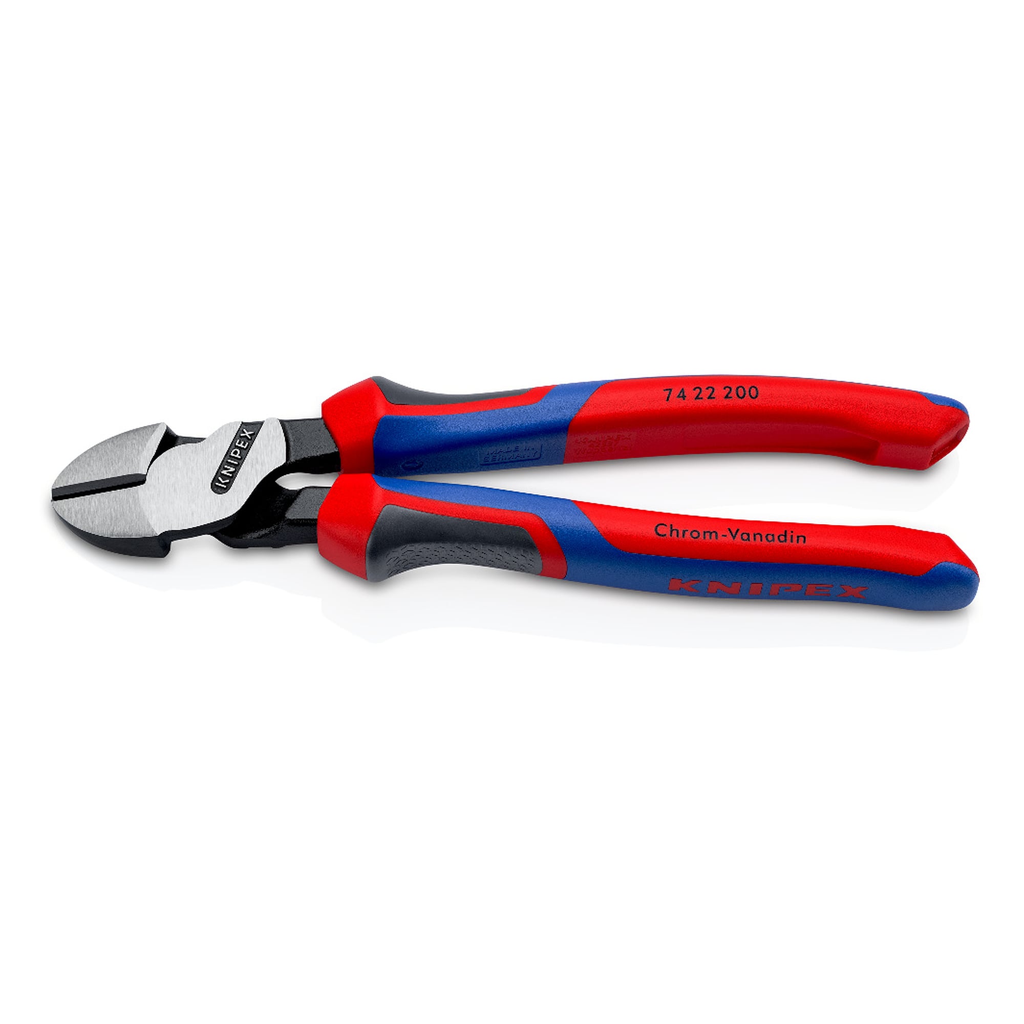 High leverage diagonal cutter with comfort handles and KNIPEXtend interfaces, 200 mm