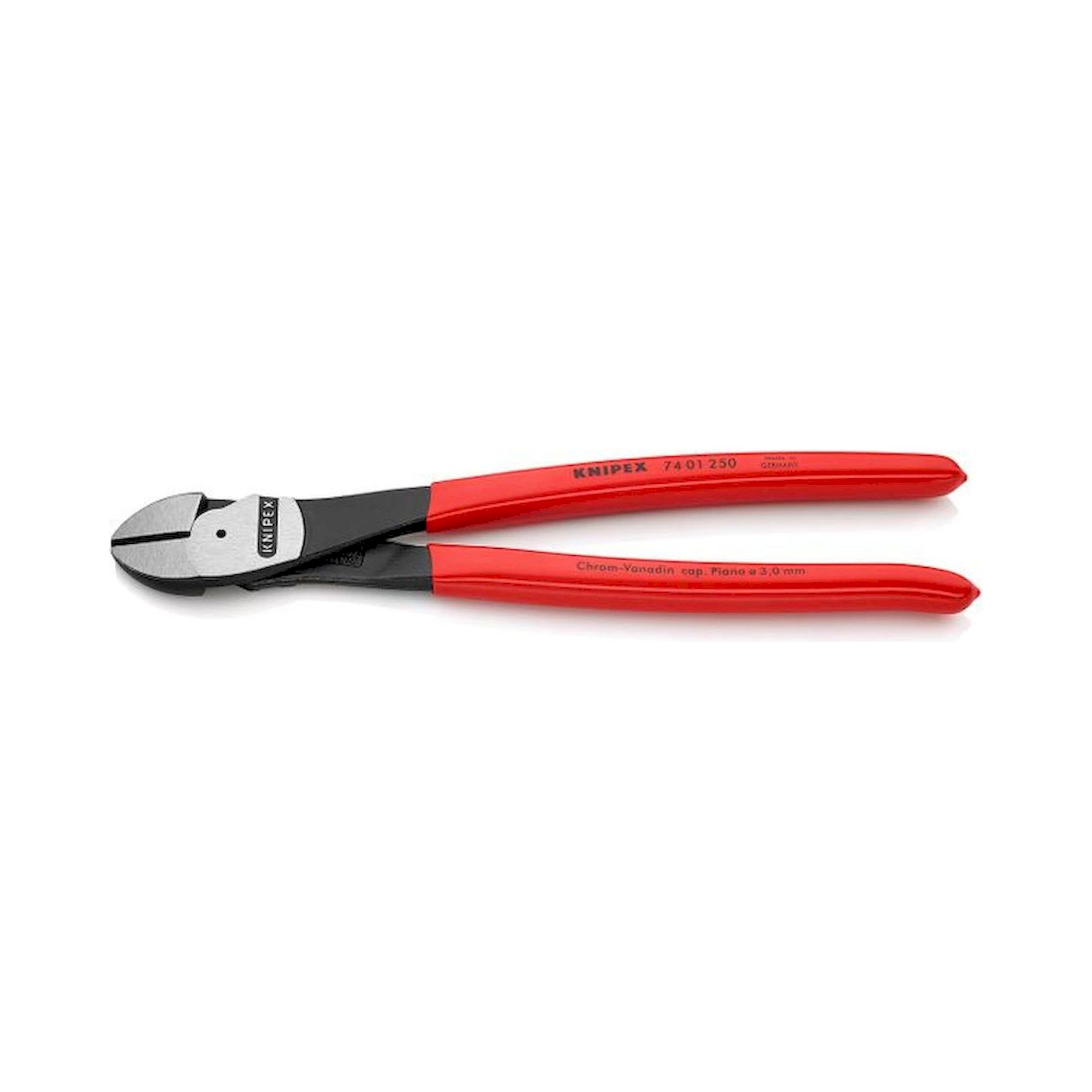 Knipex 74 01 250. Power side cutter, black atramentized, 250 mm