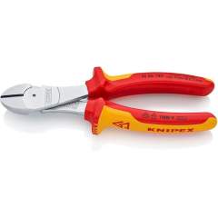 Knipex 74 06 180. Heavy-duty side cutter, chrome-plated, insulated, 180 mm
