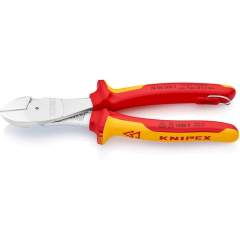 Knipex 74 06 200 T. Heavy-duty side cutter, chrome-plated, insulated, fastening eyelet, 200 mm