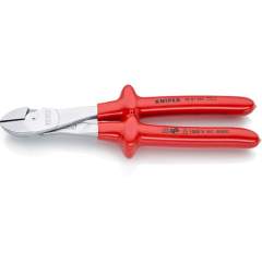 Knipex 74 07 250. Heavy-duty side cutter, chrome-plated, dip-insulated, 250 mm