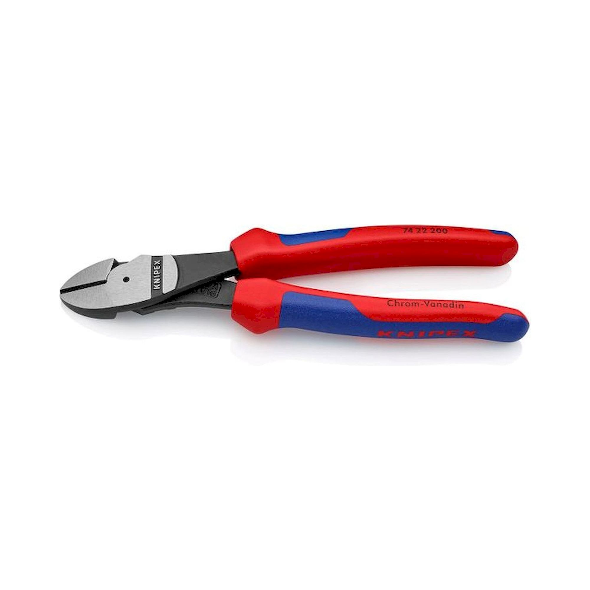 Knipex 74 22 200. Kraft-Seitenschneider, schwarz atramentiert, 200 mm