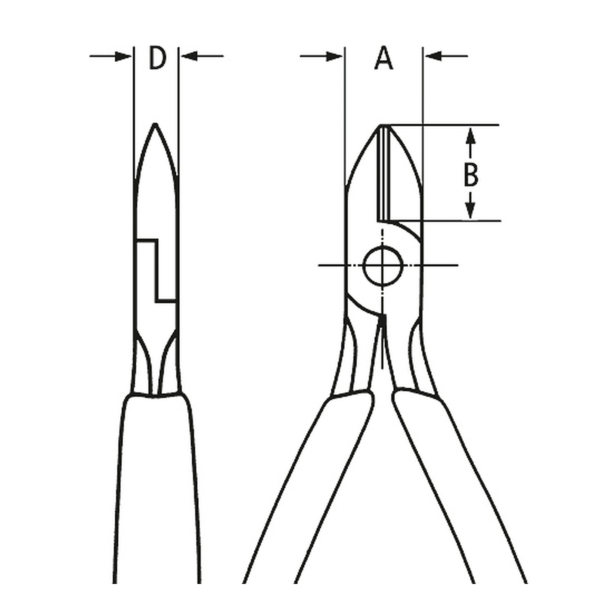 Pince coupante de côté pour électromécaniciens, chromée, tranchants 63 HRC, 125 mm