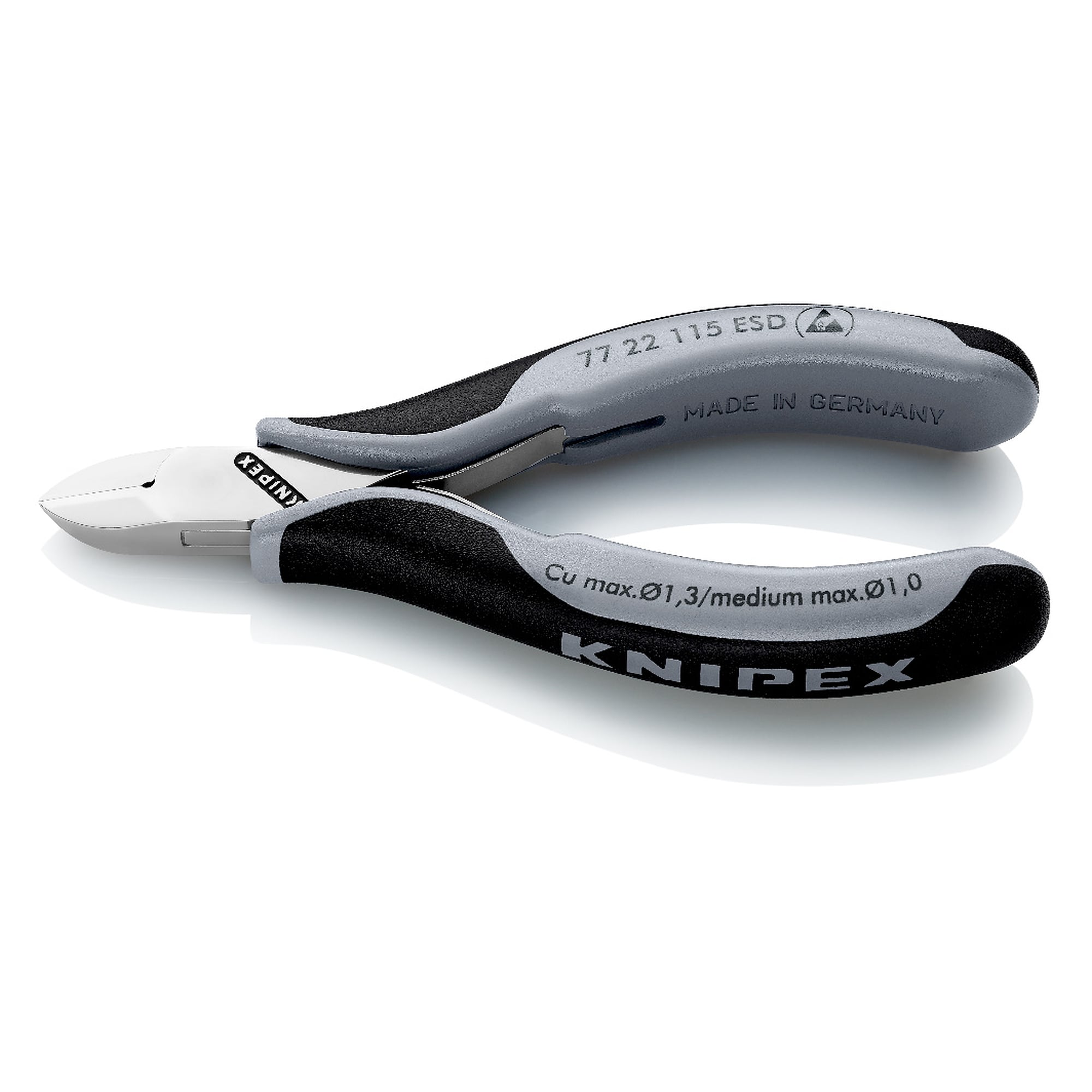 Pince coupante de côté pour l'électronique ESD, tête ronde sans biseau, 115 mm