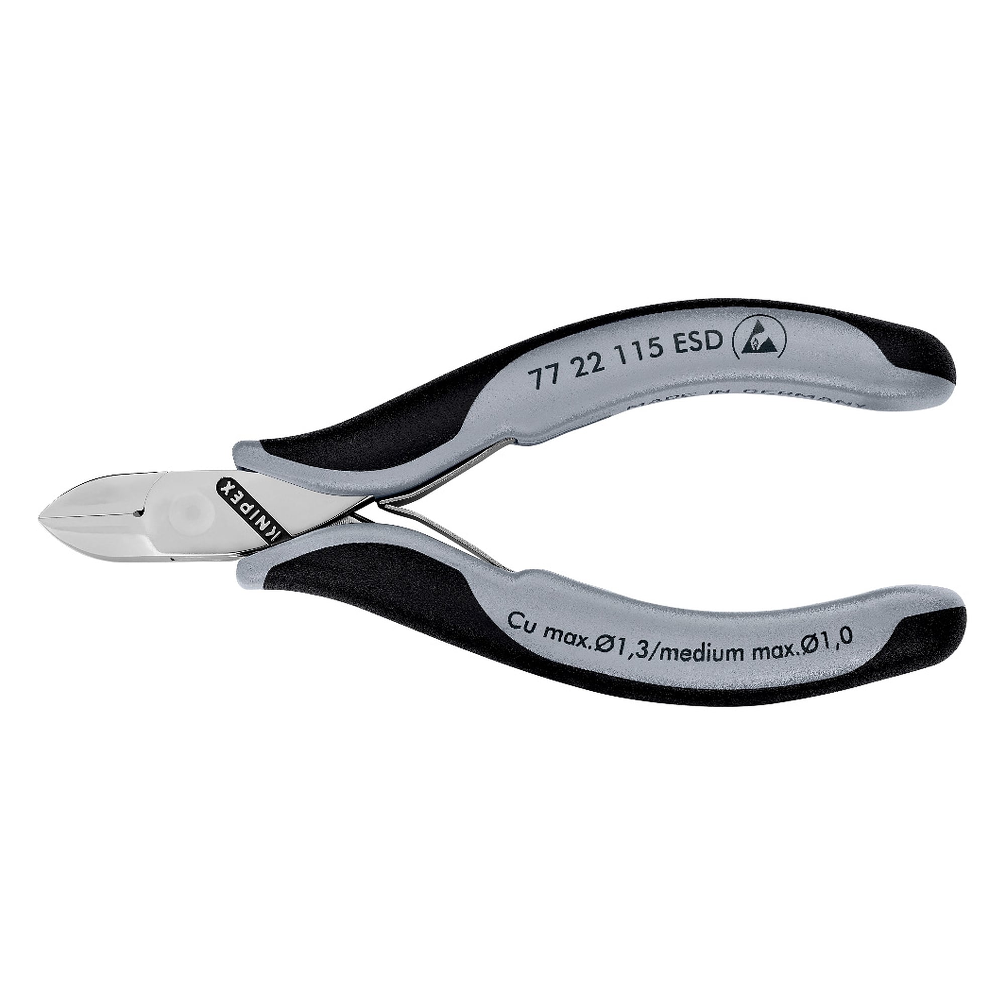 Pince coupante de côté pour l'électronique ESD, tête ronde sans biseau, 115 mm
