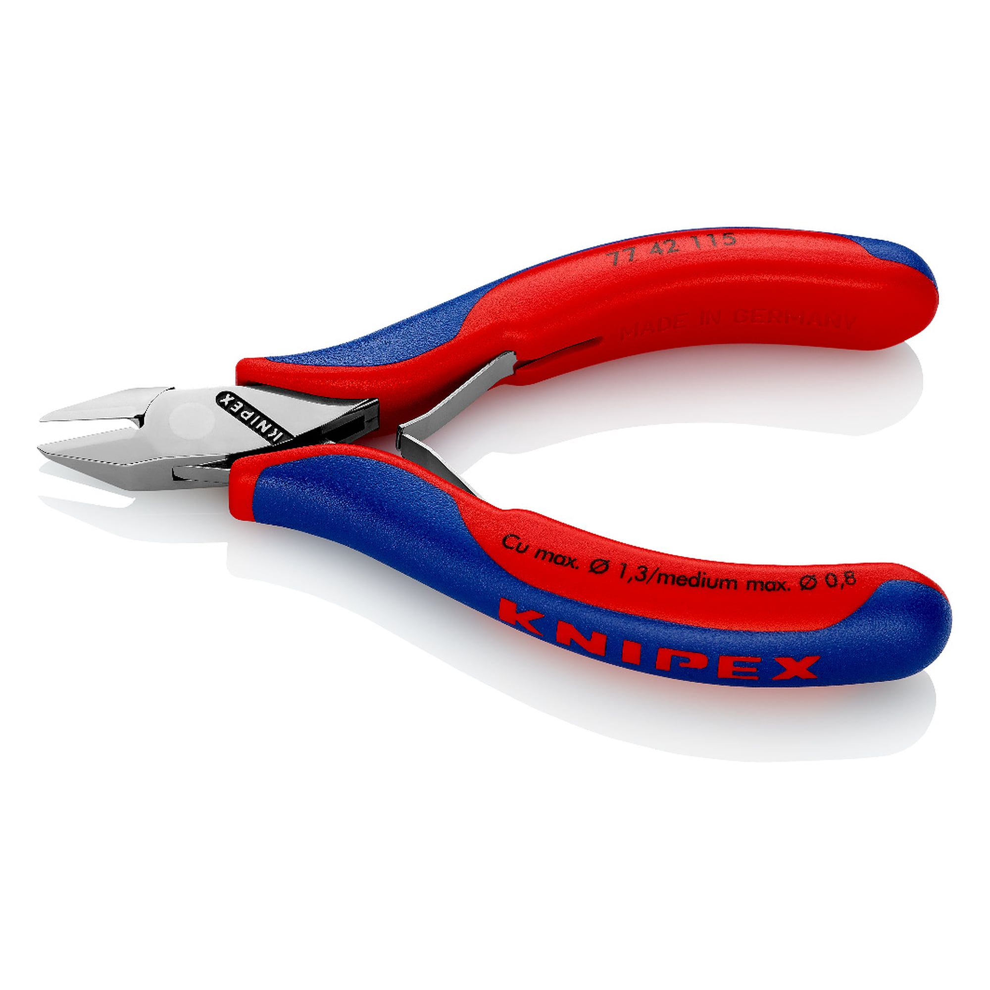 Pince coupante de côté pour l'électronique, tête pointue sans biseau, 115 mm