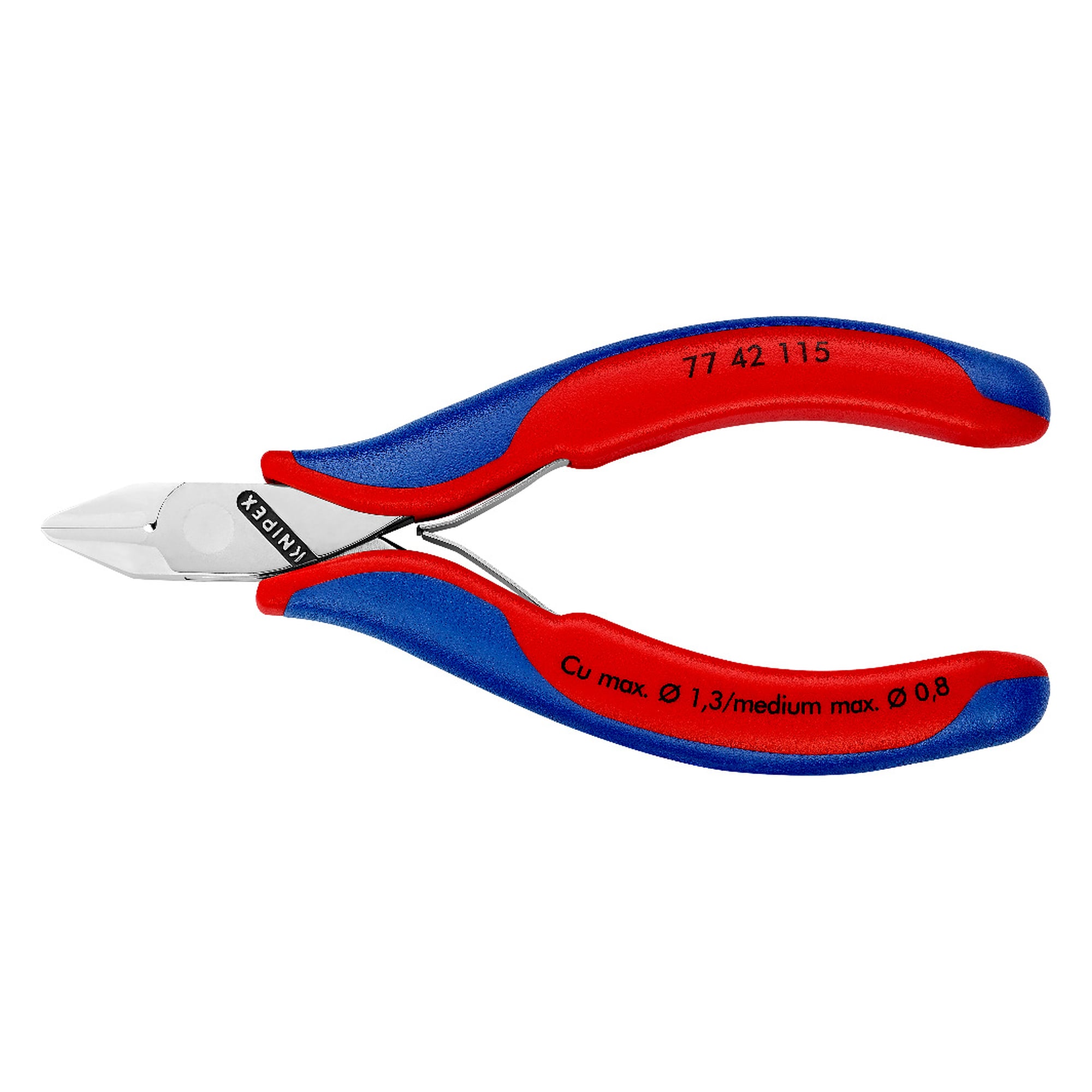 Pince coupante de côté pour l'électronique, tête pointue sans biseau, 115 mm