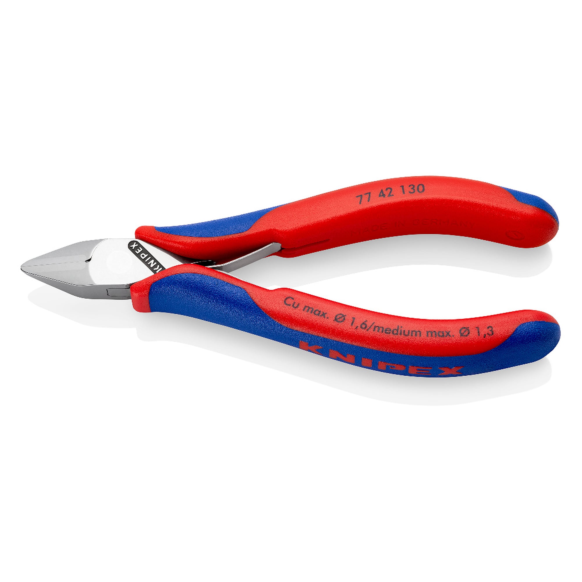 Pince coupante de côté pour l'électronique, tête pointue sans biseau, 130 mm