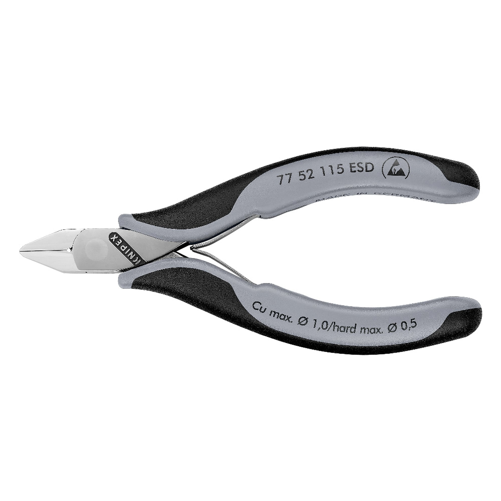 Pince coupante de côté pour l'électronique ESD, tête plate et pointue, 115 mm