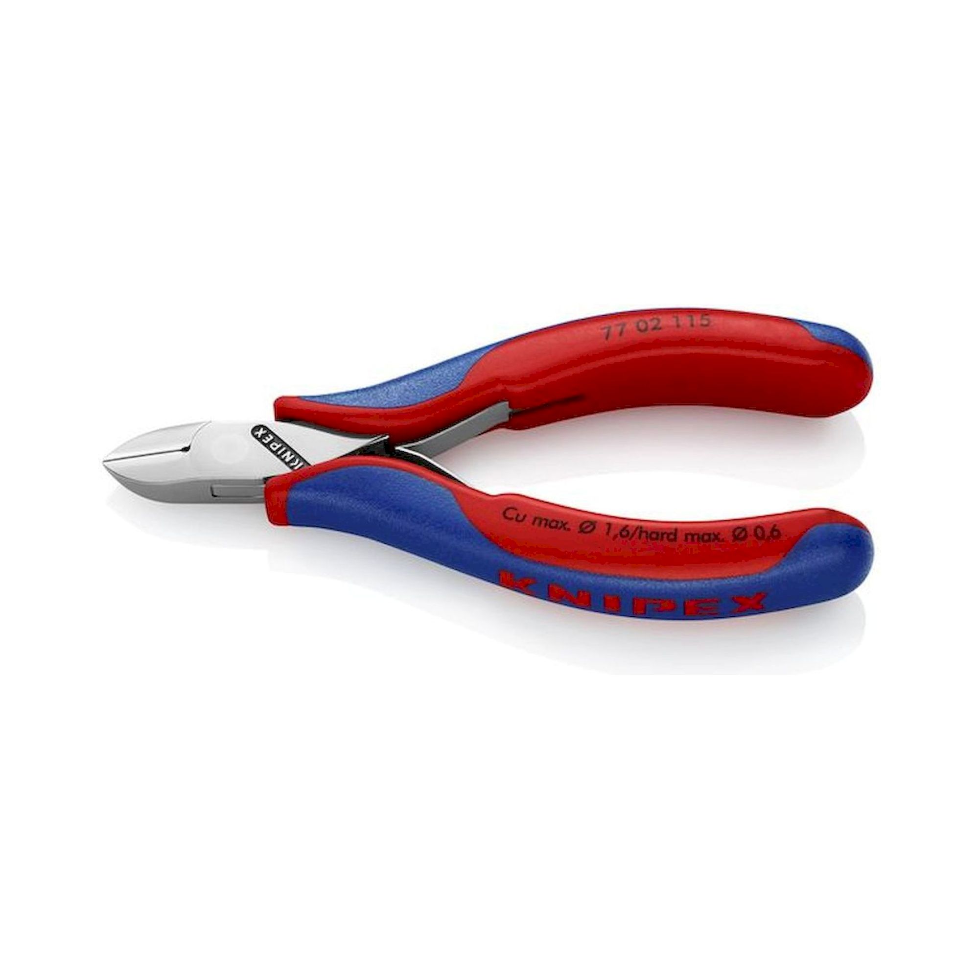 Knipex 77 02 115. Elektronik-Seitenschneider, rund, kleine Facette, 115 mm