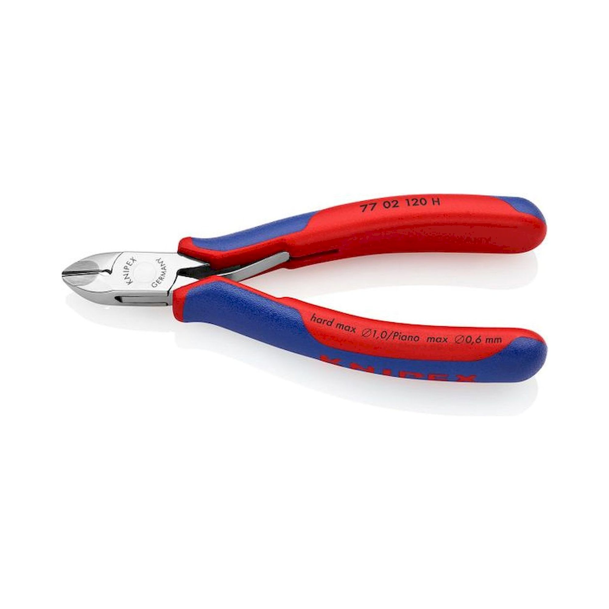 Knipex 77 02 120 H. Elektronik-Seitenschneider mit eingesetzter Hartmetallschneide, 120 mm