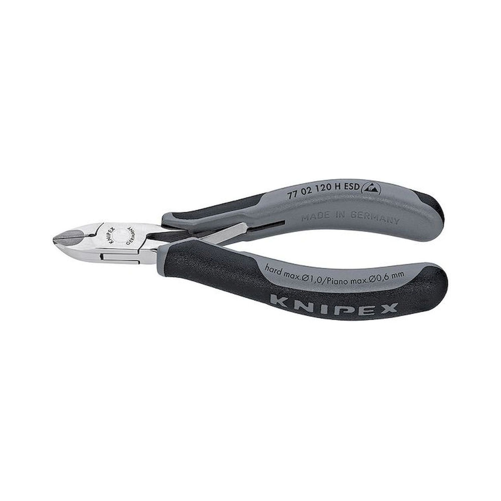 Knipex 77 02 120 H ESD. ESD electronic side cutter with inserted hard metal cutting edge, 120 mm