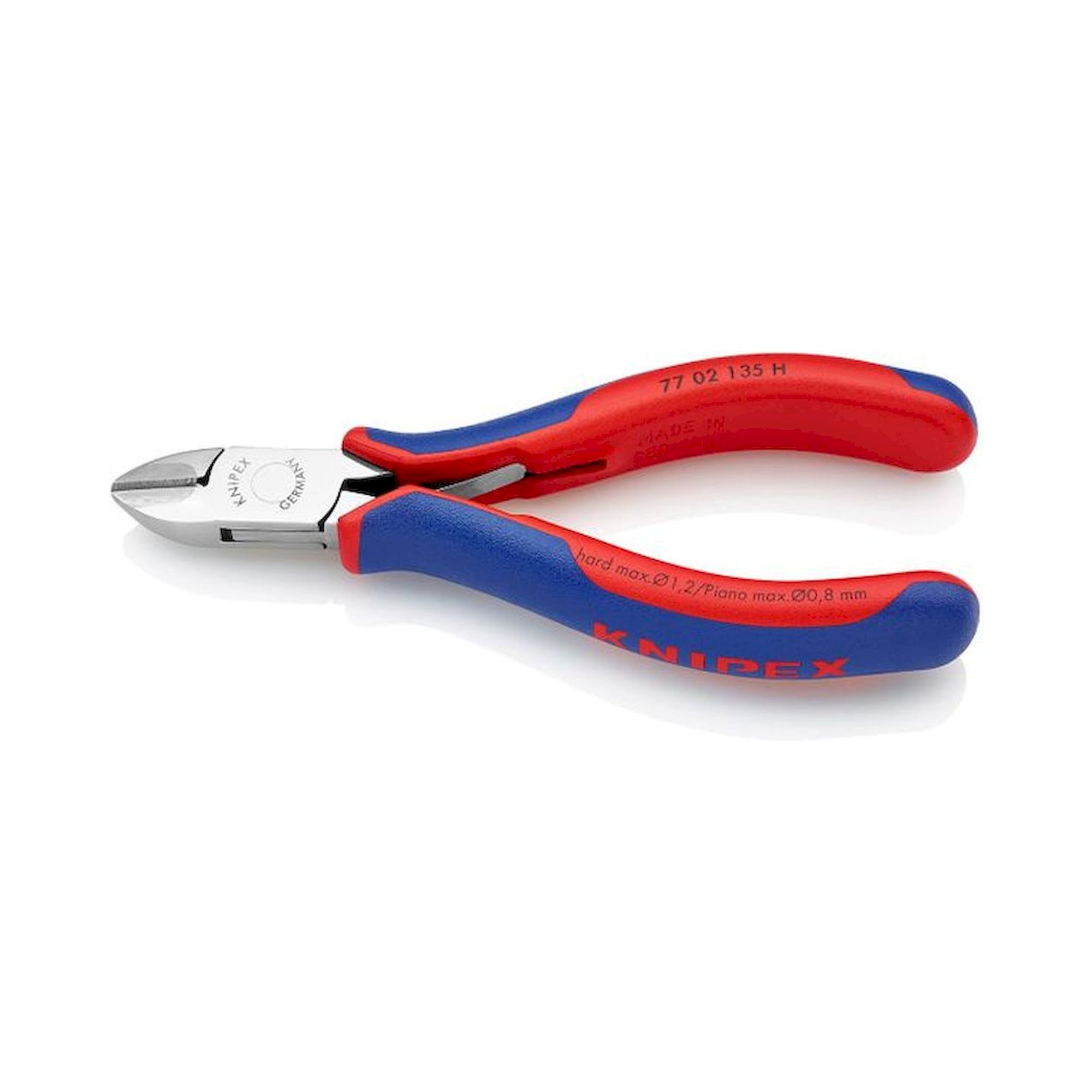Knipex 77 02 135 H. Elektronik-Seitenschneider mit eingesetzter Hartmetallschneide, 135 mm