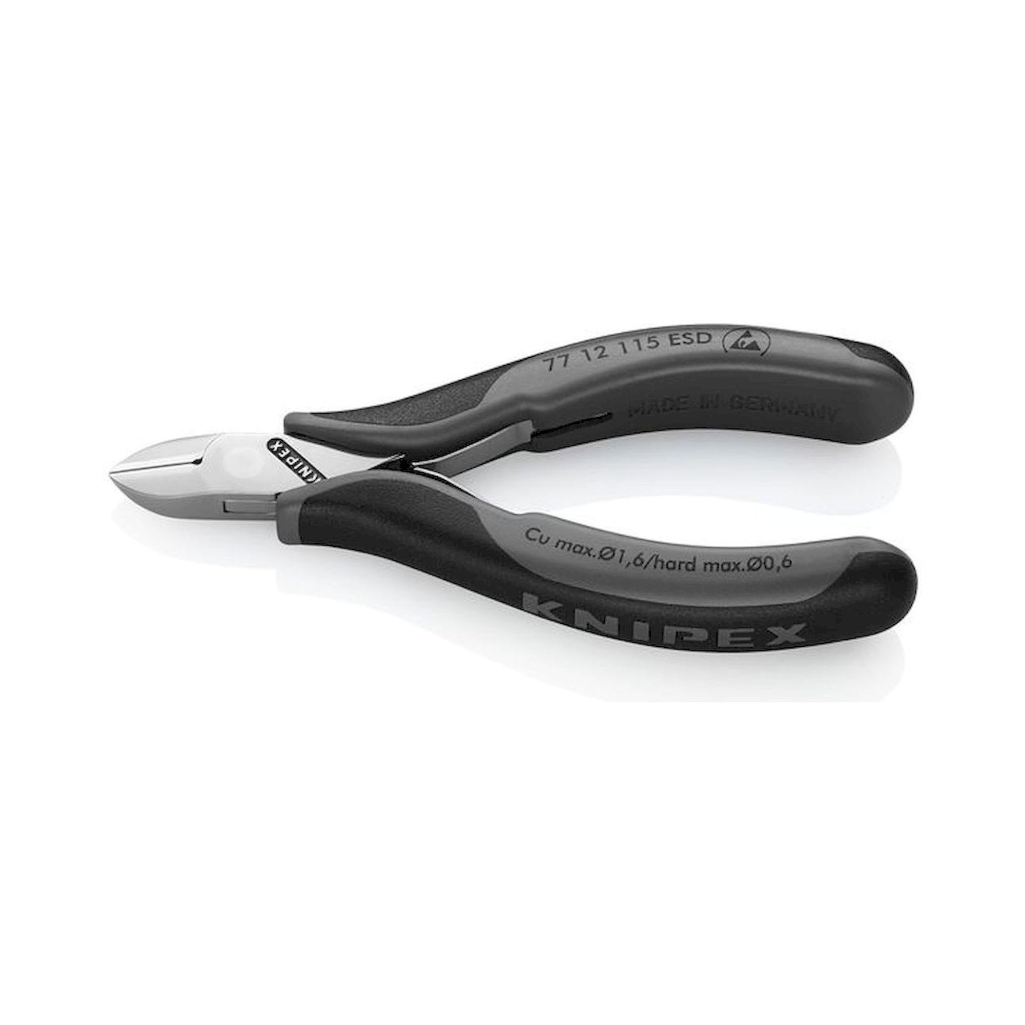 Knipex 77 12 115 ESD. ESD Elektronik-Seitenschneider, mit Facette, 115 mm