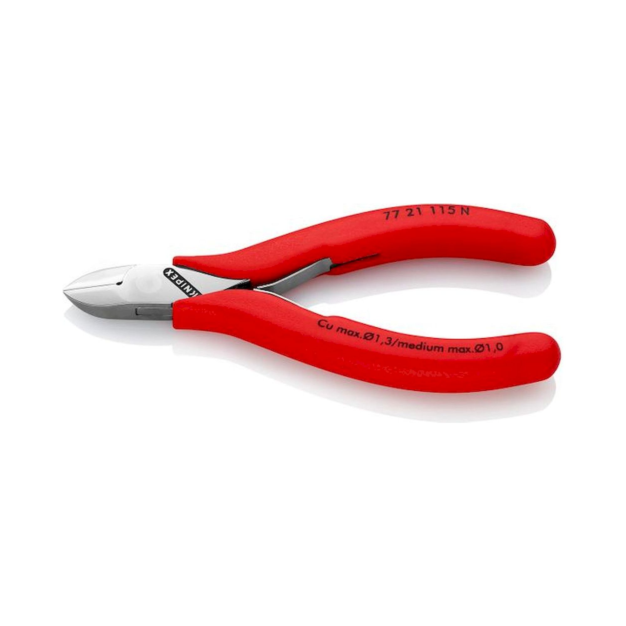 Knipex 77 21 115 N. Electronics side cutter with push-through joint, 115 mm