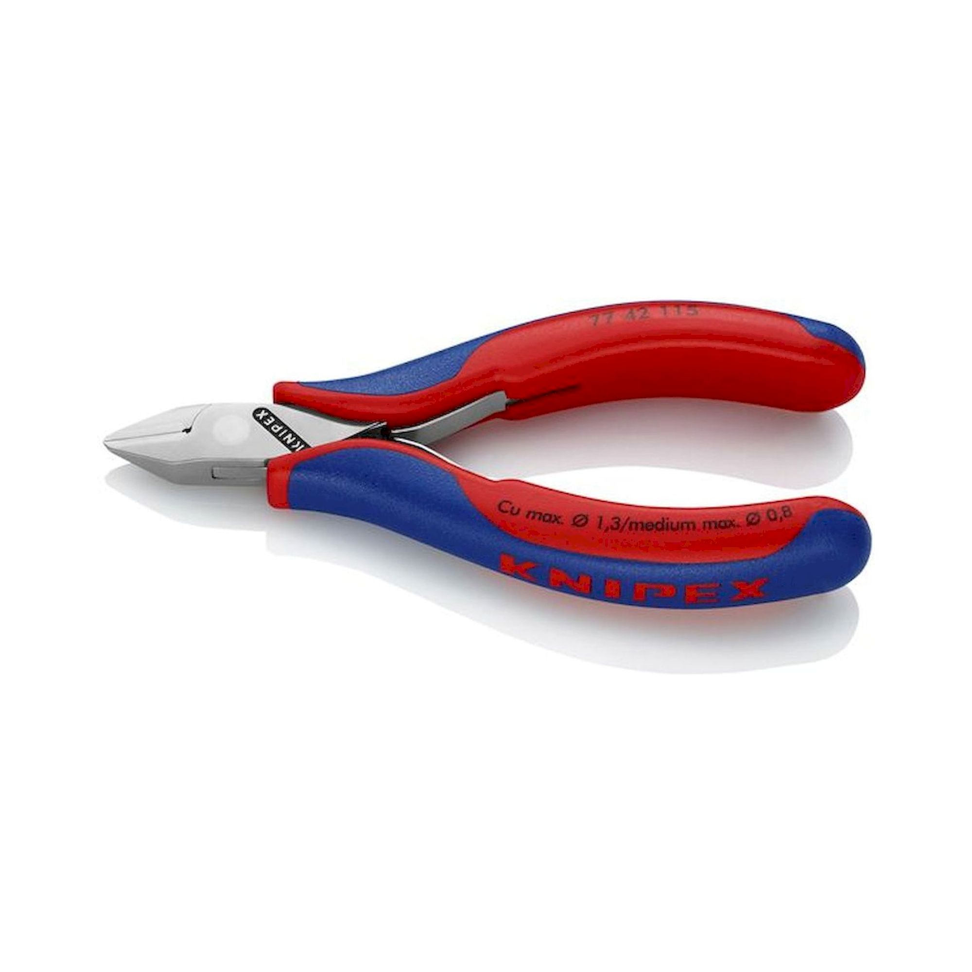Knipex 77 42 115. Elektronik-Seitenschneider, spitz, ohne Facette, 115 mm
