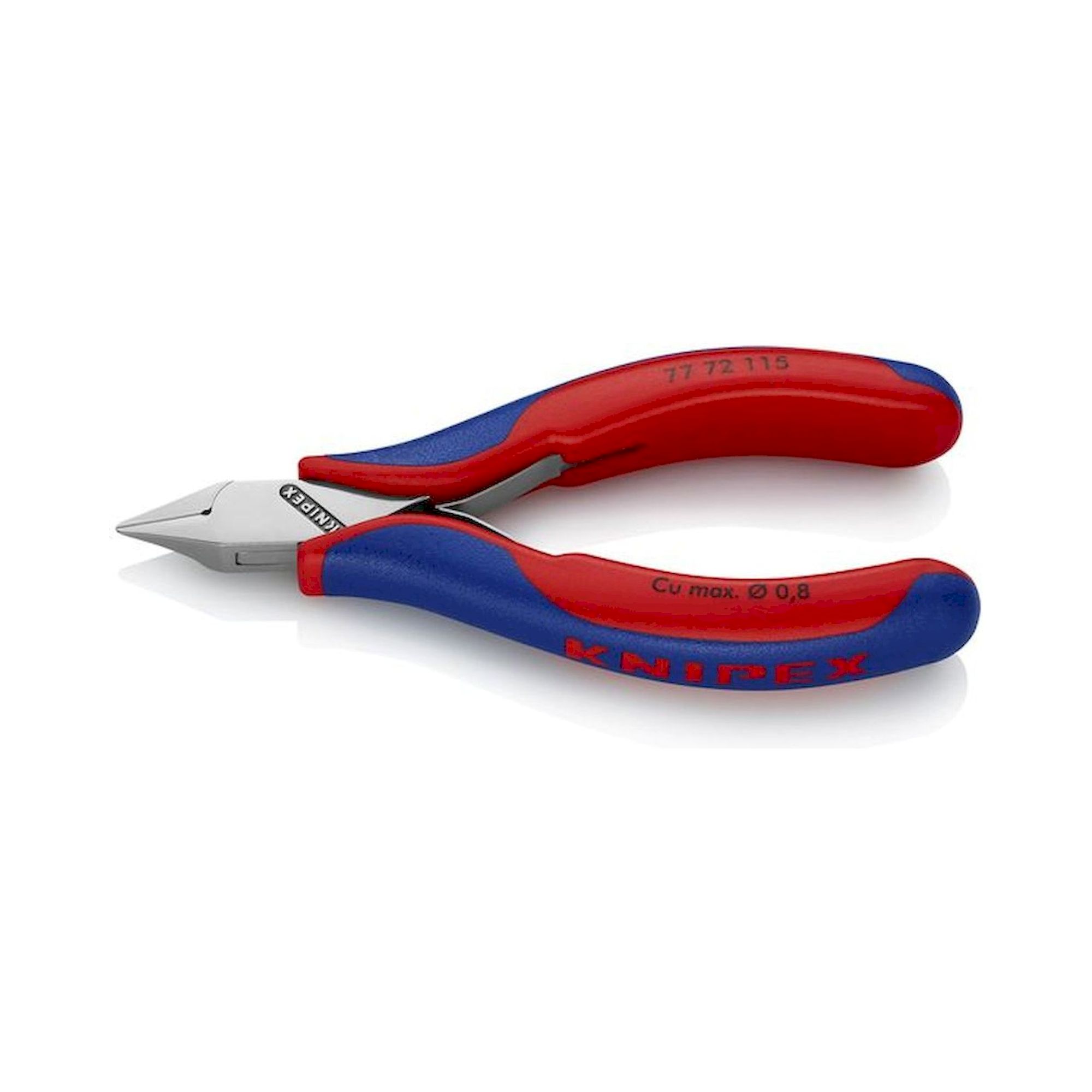 Knipex 77 72 115. Elektronik-Seitenschneider, spitzer Mini-Kopf, mit kleiner Facette, 115 mm