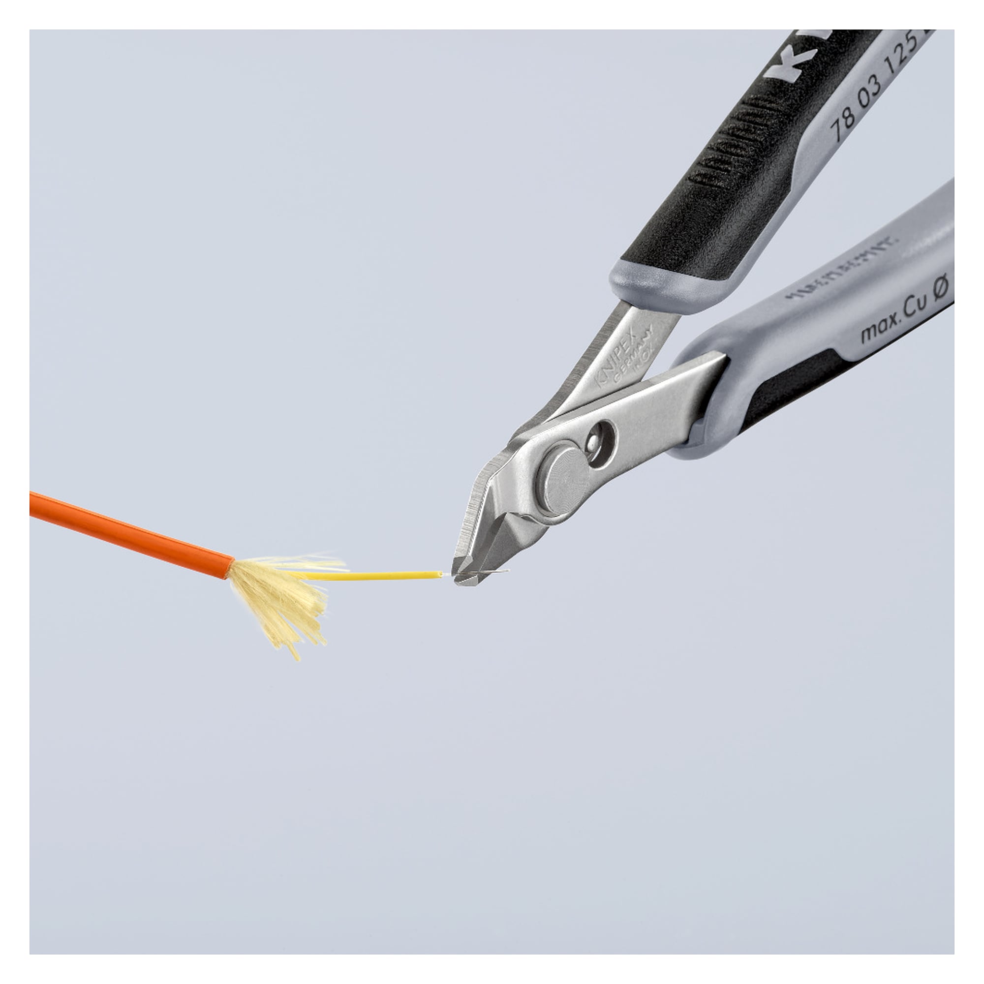 Electronic Super Knips ESD, dissipative handles, edges without bevel, 125 mm